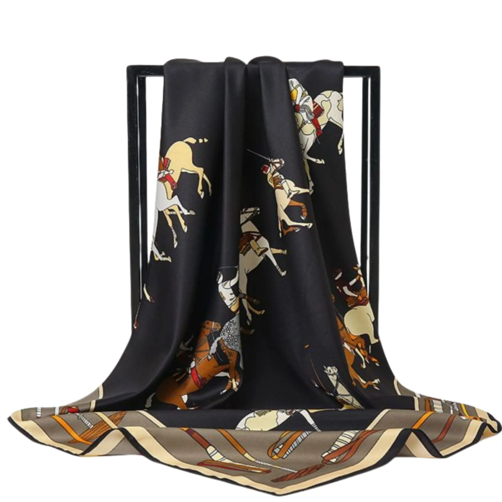 Abaigh Equestrian Patterned Square Scarf