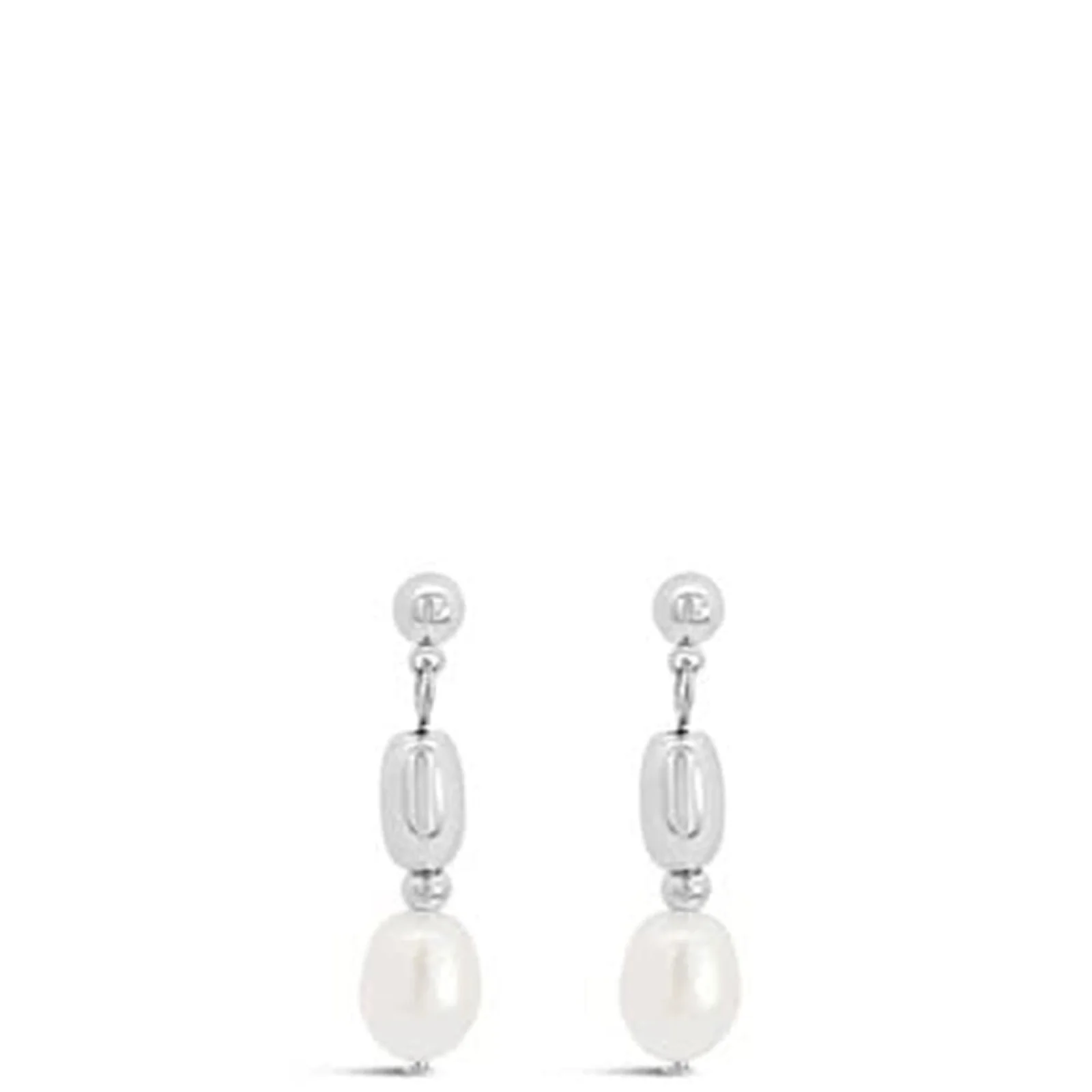 Absolute Freshwater Pearl & Silver Bead Small Drop Earrings