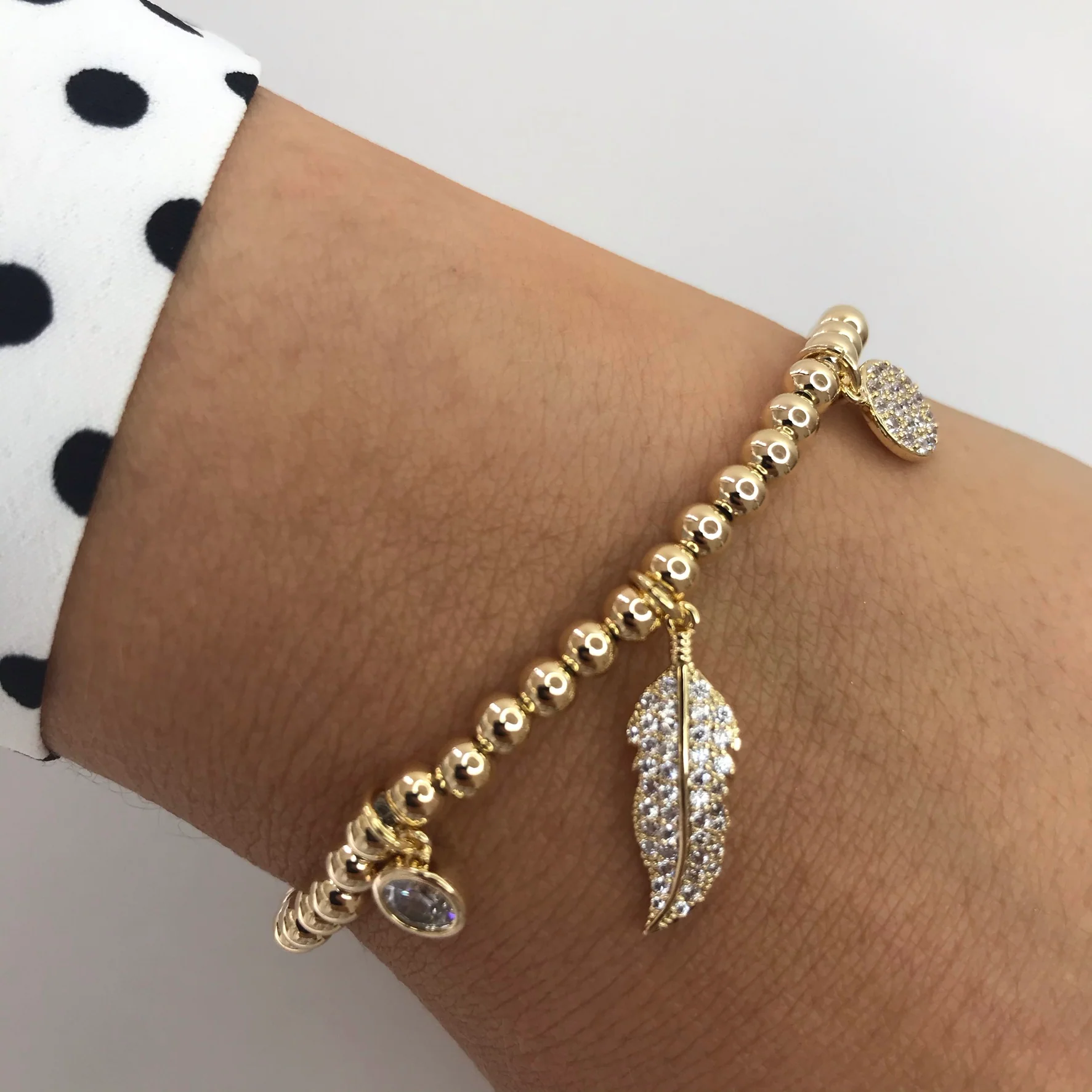 Absolute Floaty Feather Bracelet - Gold - Image 4