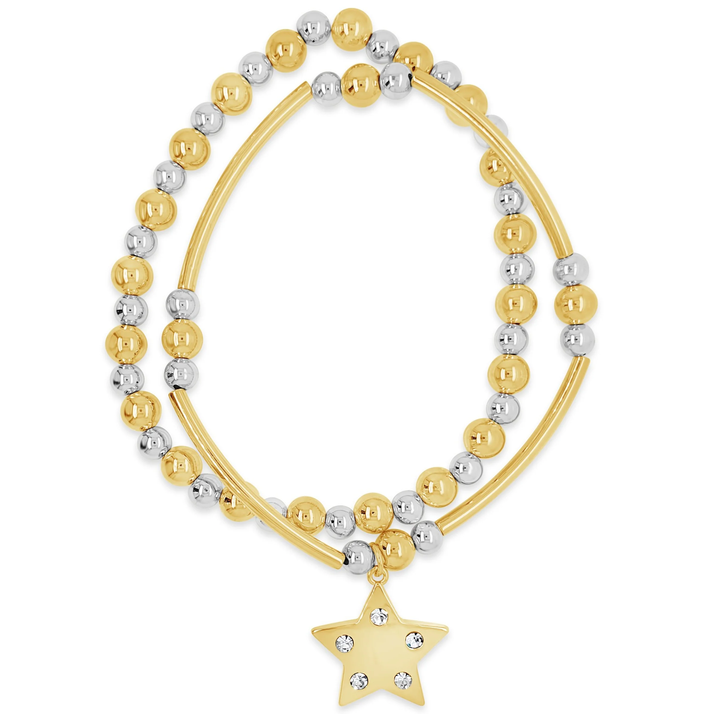 Absolute Star Beaded Bracelet - Two Tone