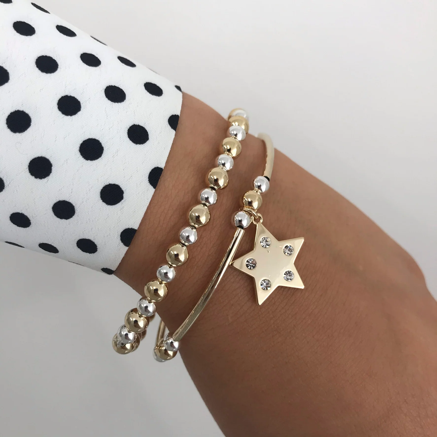 Absolute Star Beaded Bracelet - Two Tone - Image 3