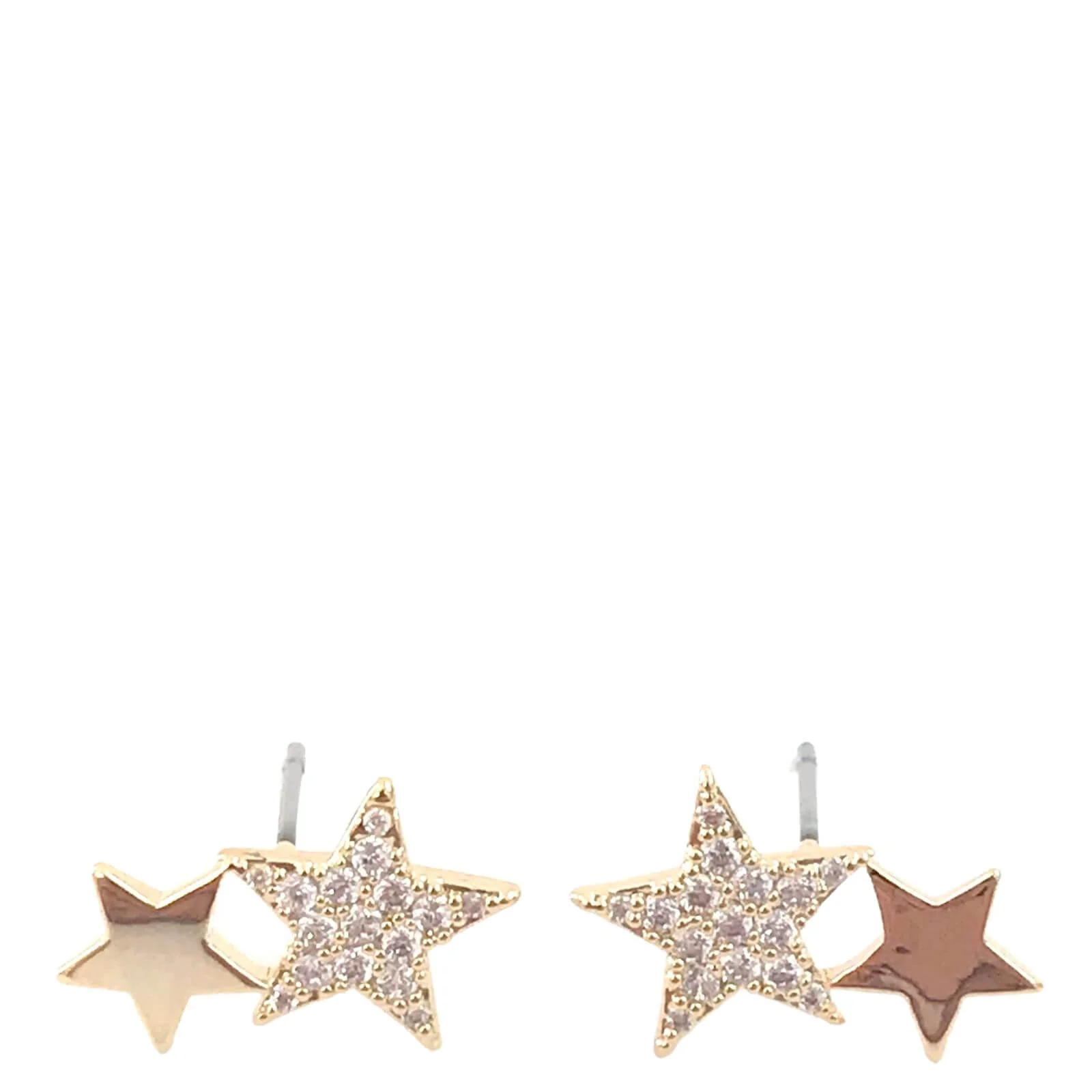 Absolute Double Star Stud Earrings - Gold - Image 2