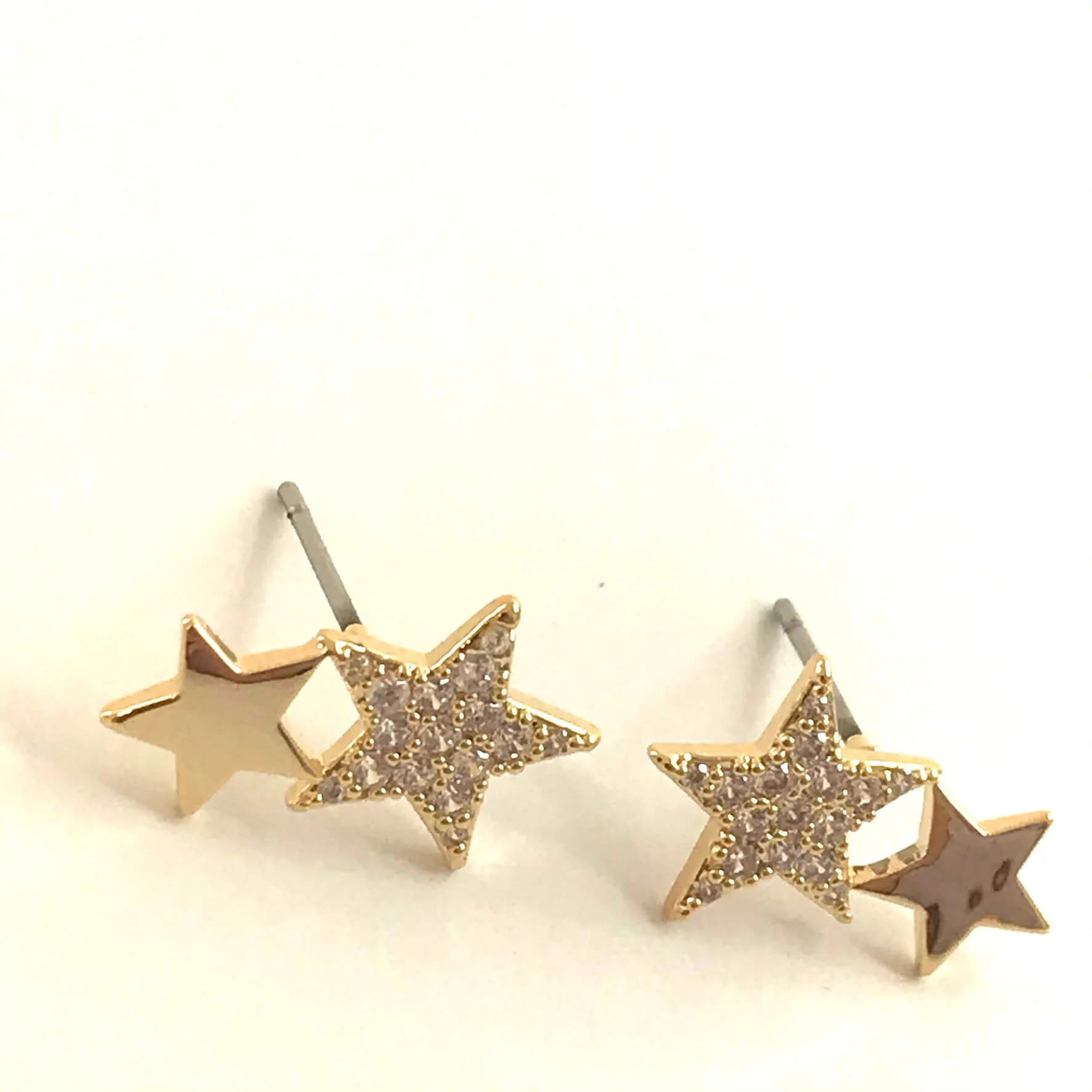 Absolute Double Star Stud Earrings - Gold - Image 3