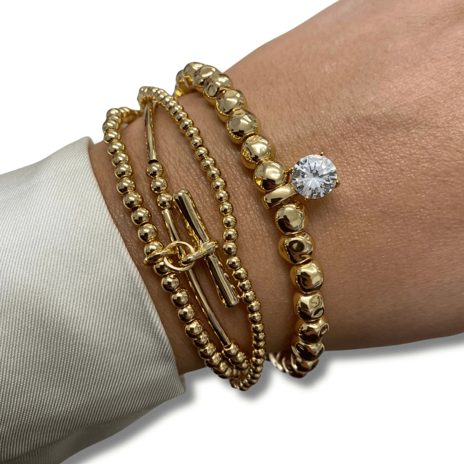 Absolute Gold Bead Four Layered Bracelet - Image 2