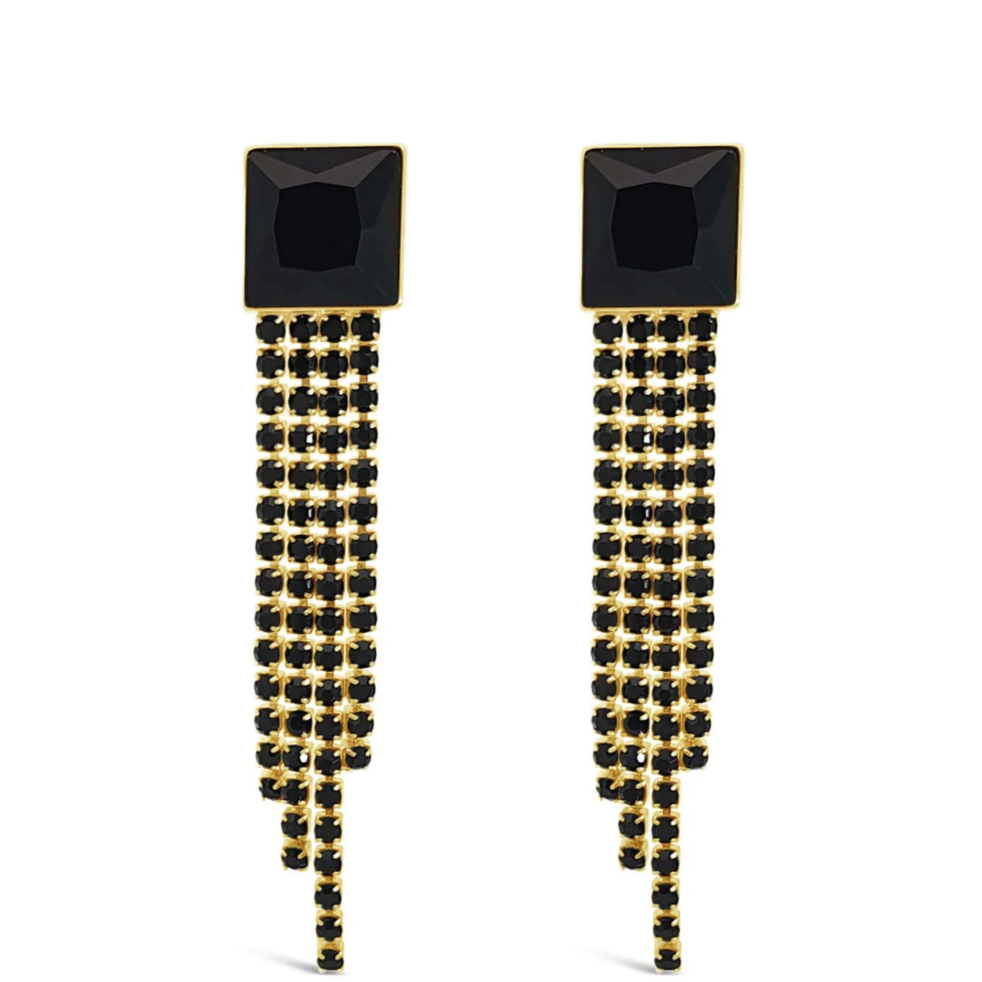Absolute Gold & Black Drop Earrings