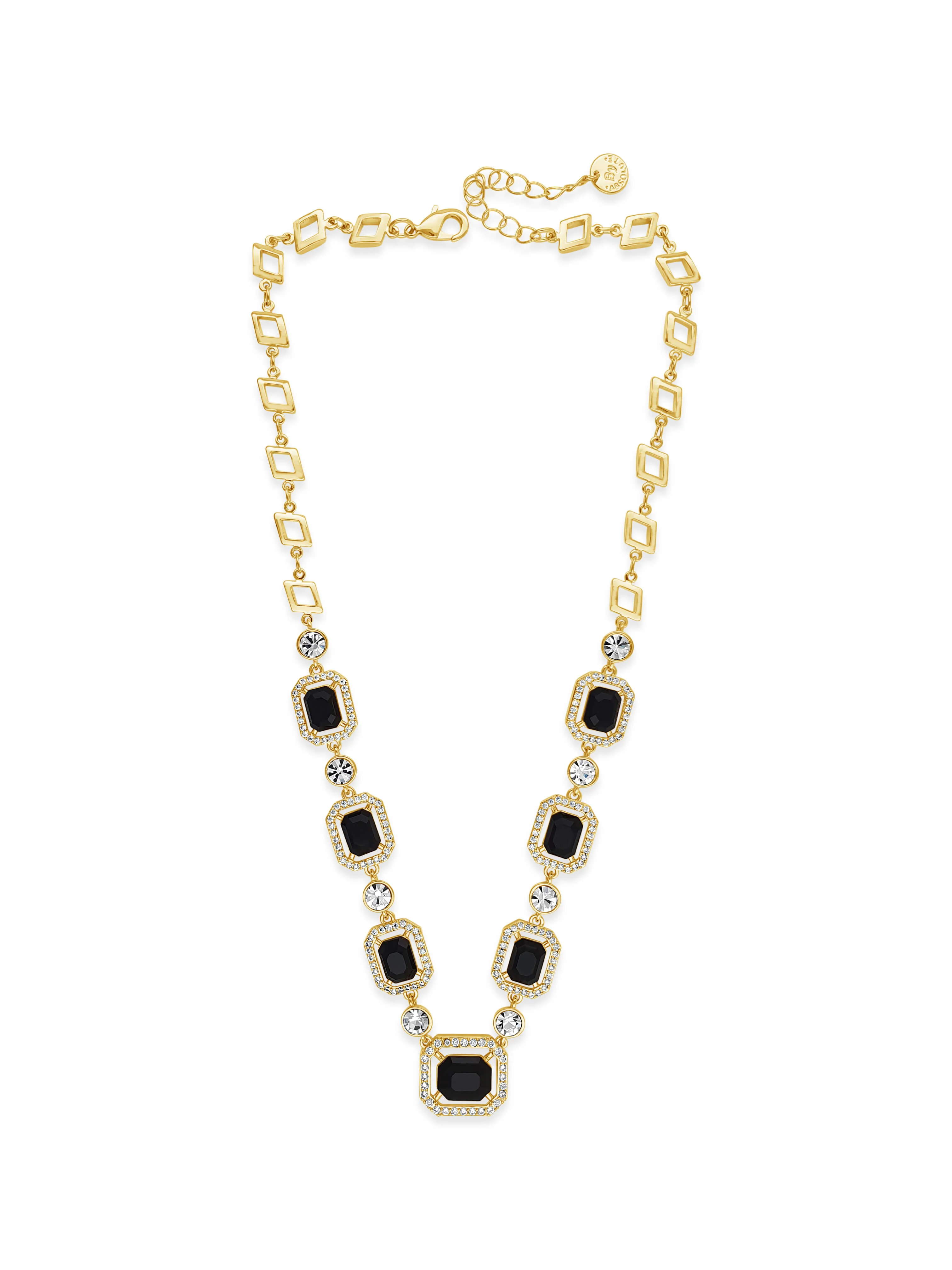 Absolute Gold Black Square Pendant Necklace - Image 2