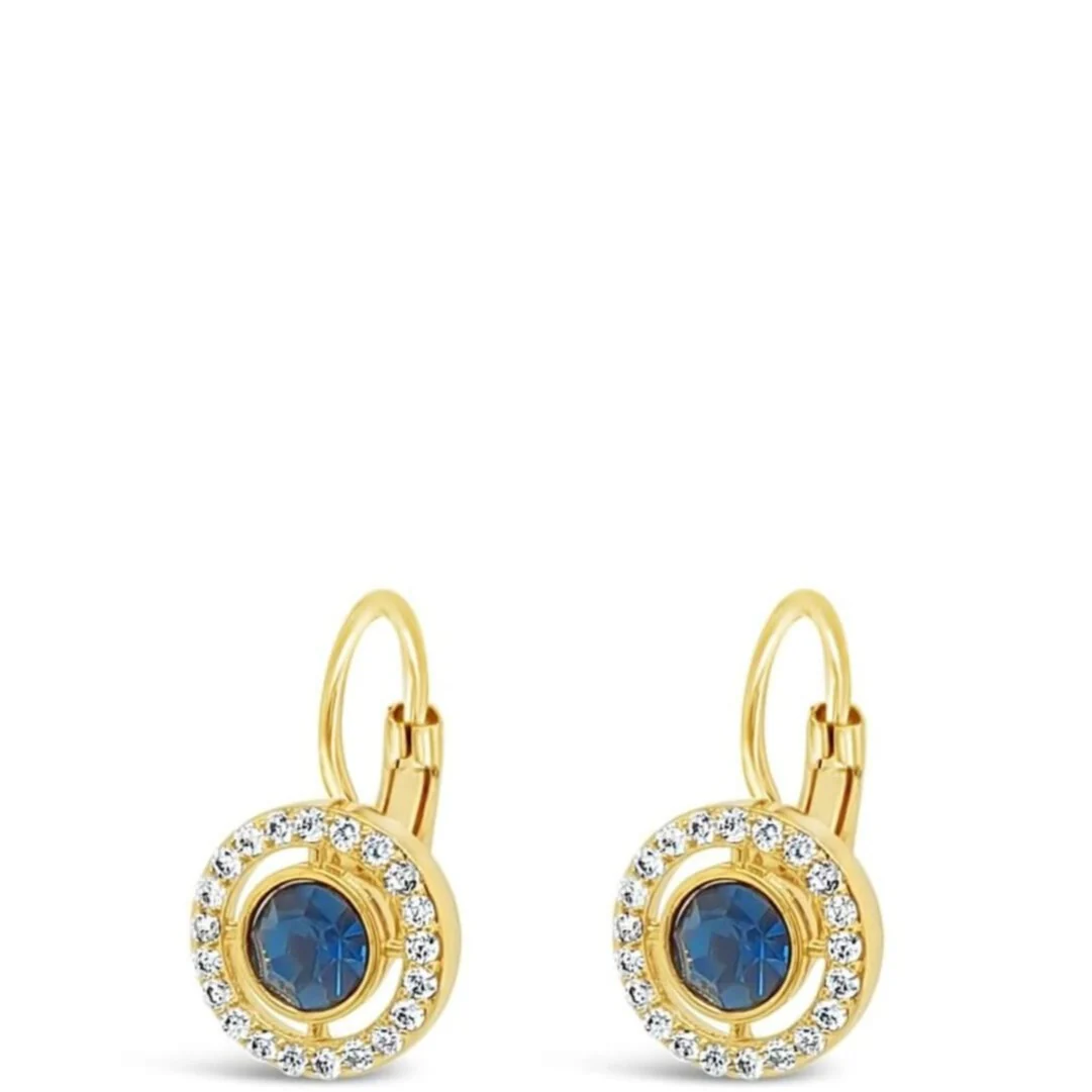 Absolute Gold & Blue Halo French Clip Earrings