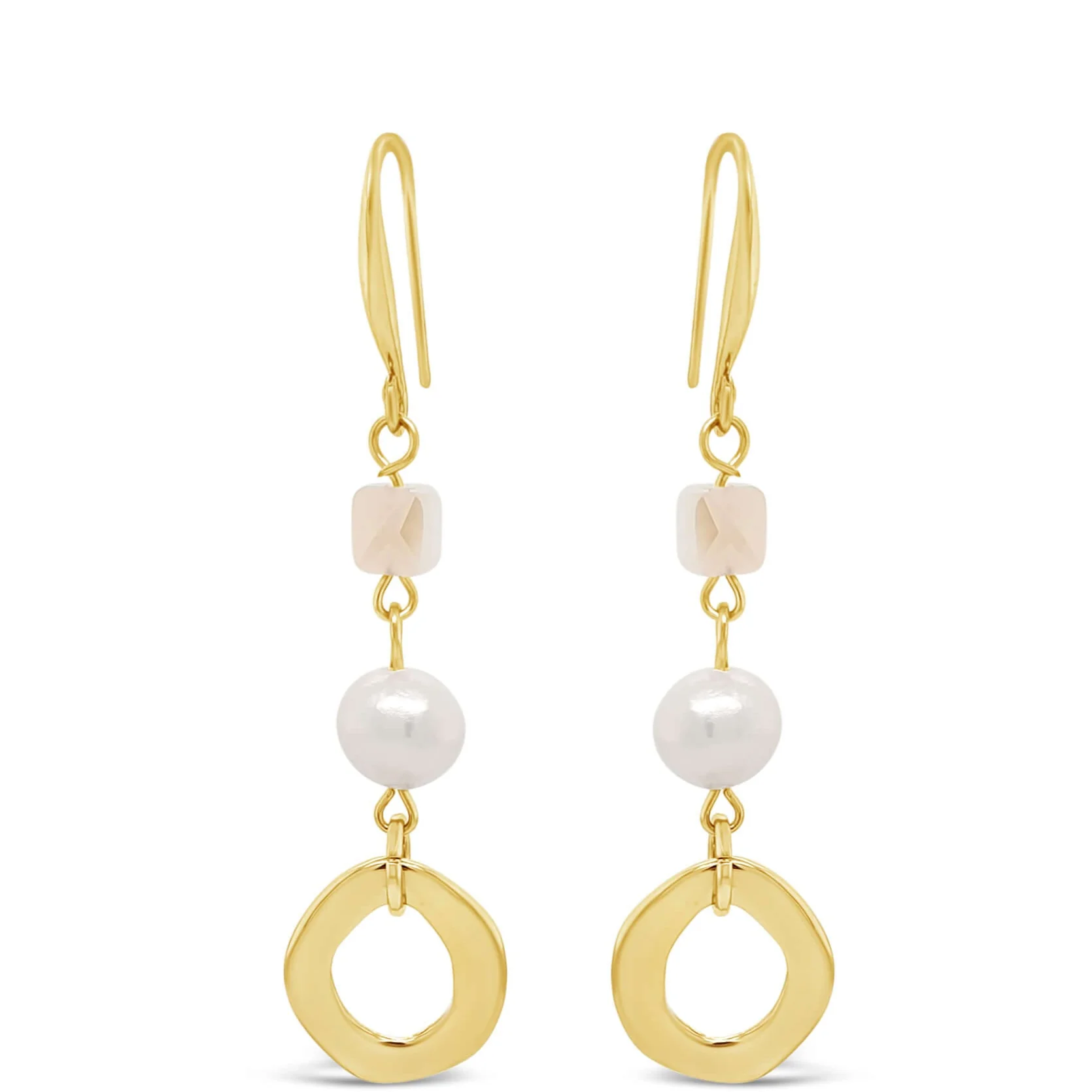 Absolute Gold Champagne Bead & Pearl Drop Earrings