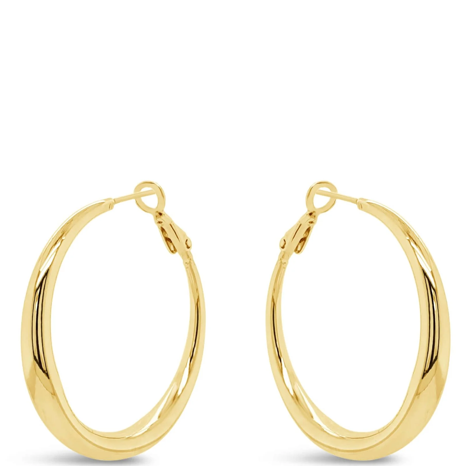 Absolute Gold Chunky Large Plain Hoop Earrings