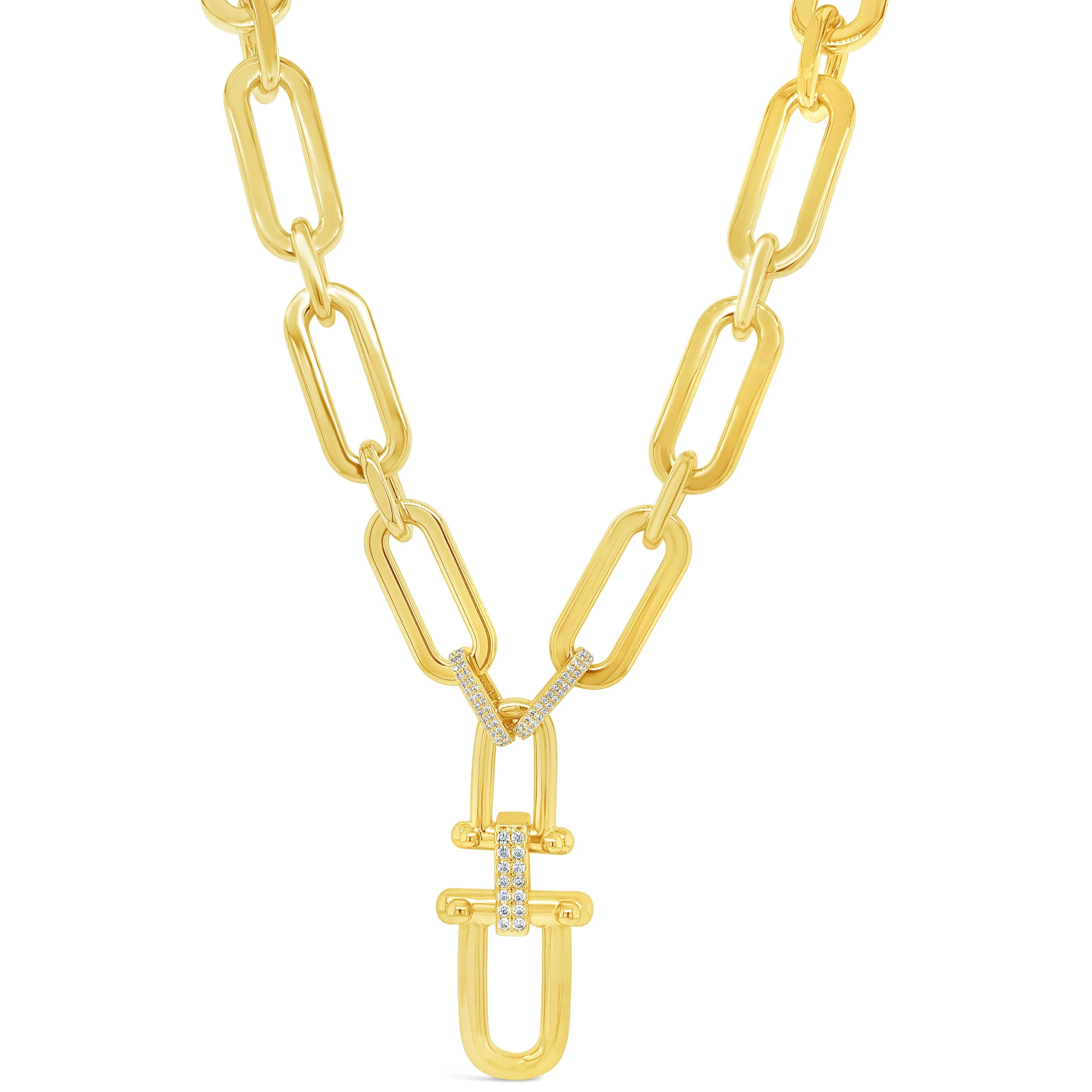 Absolute Gold Chunky Oval Chain Drop Necklace
