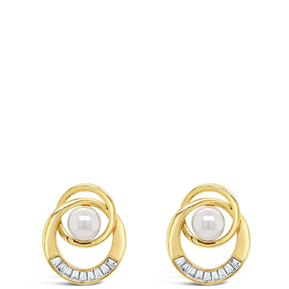 Absolute Gold & Cream Pearl Entwined Earrings