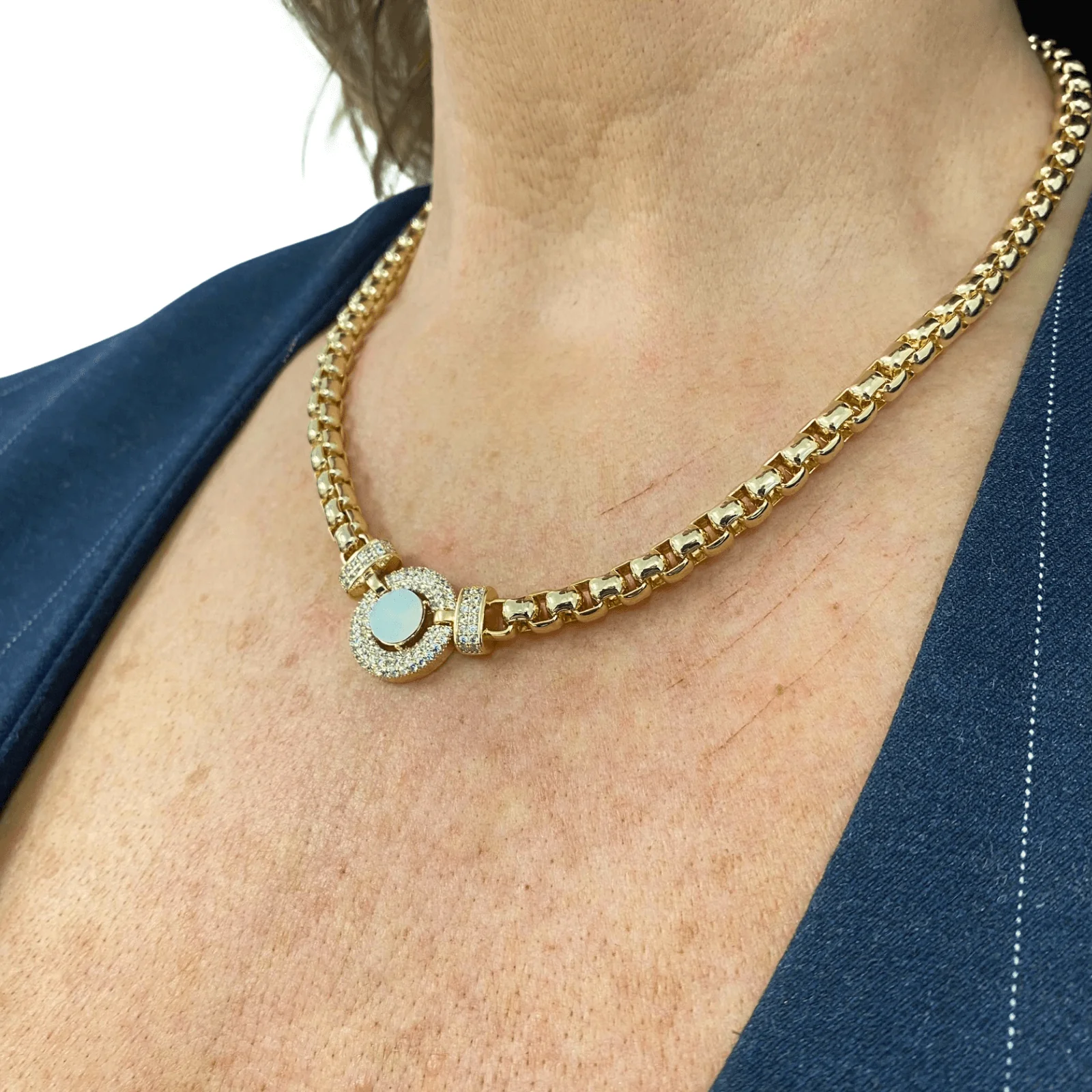 Absolute Gold Crystal Halo Magnetic Necklace - Image 2