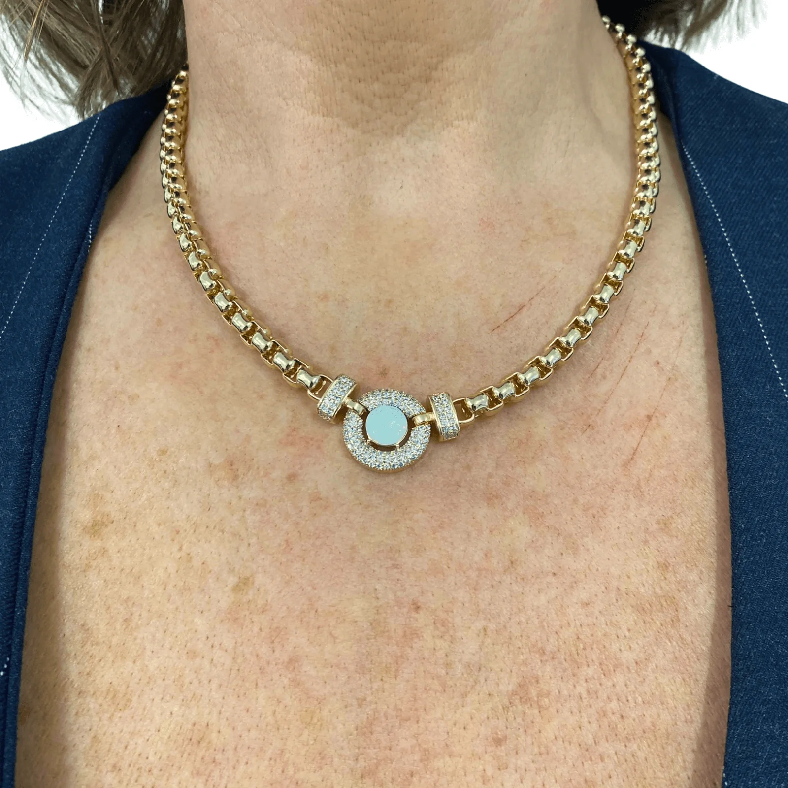 Absolute Gold Crystal Halo Magnetic Necklace - Image 3