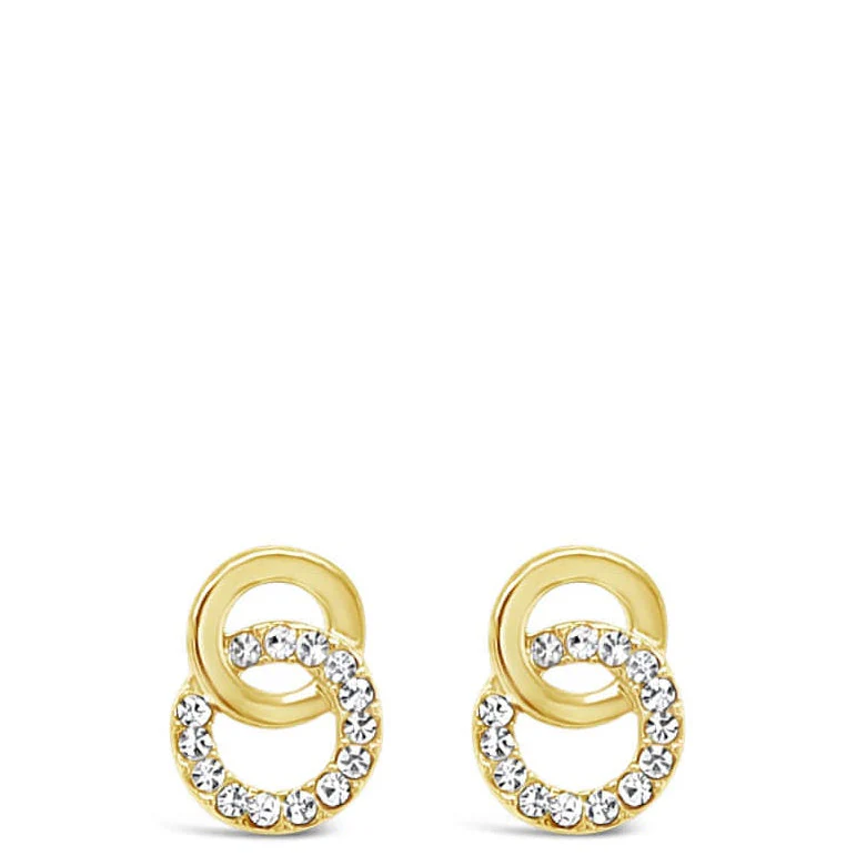 Absolute Gold Double Cirlce Stud Earrings
