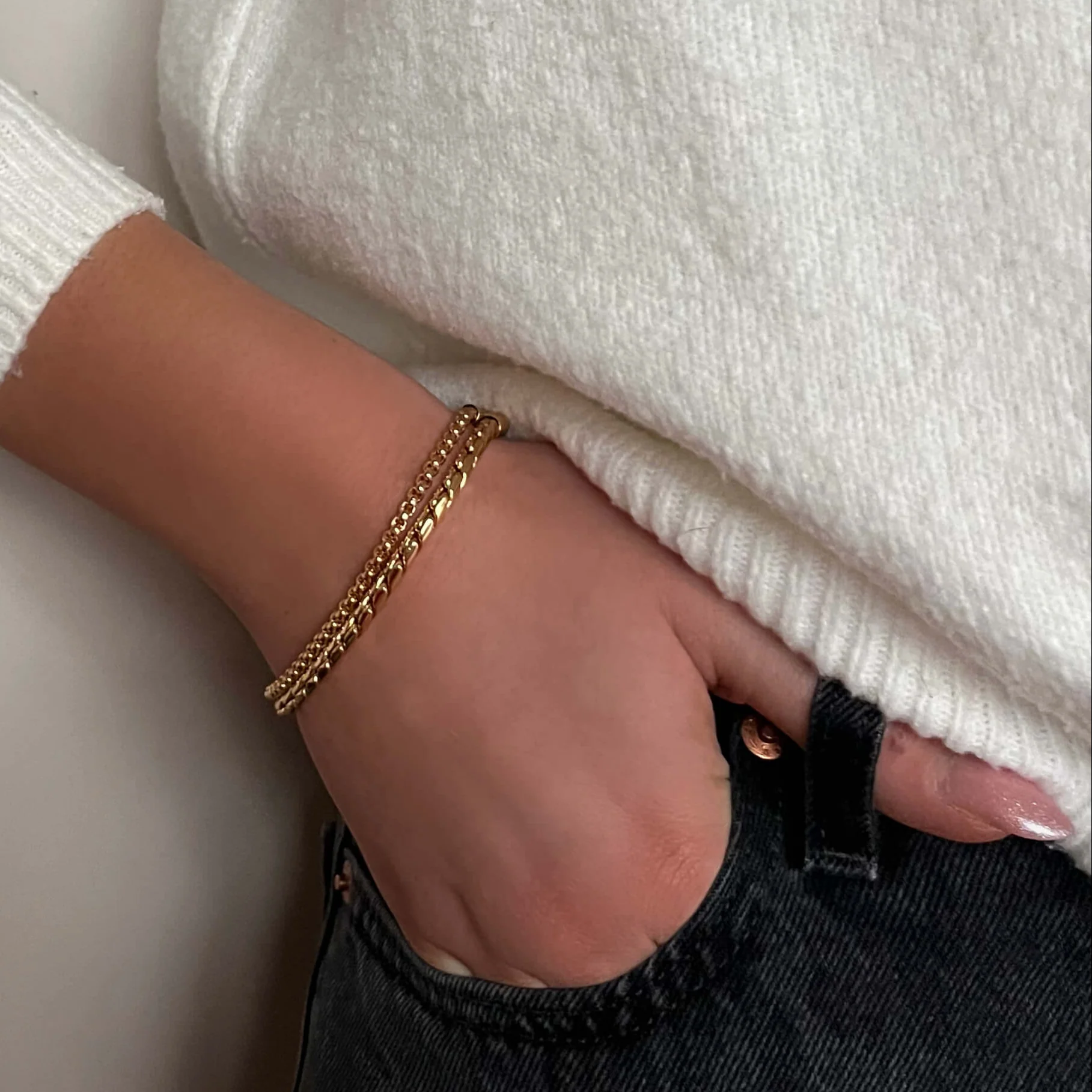 Absolute Gold Double Rope Chain Bracelet - Image 2