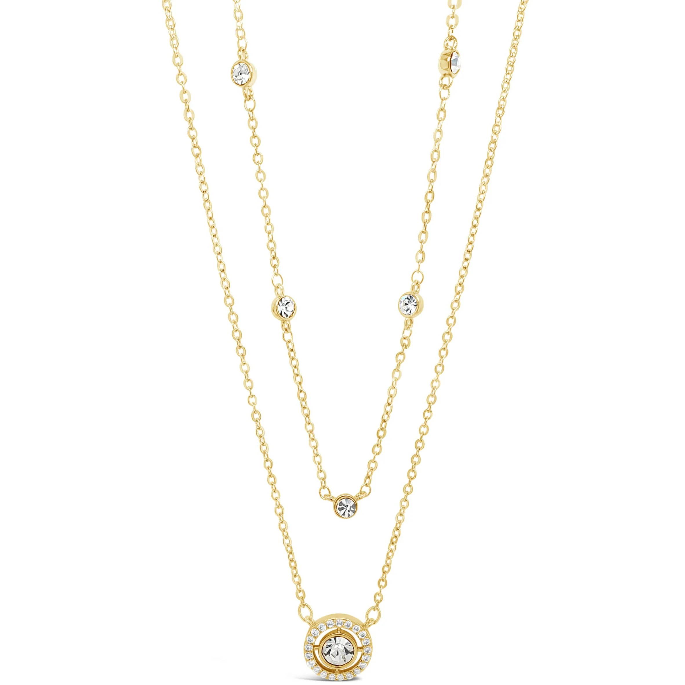 Absolute Gold Halo Fine Double Necklace