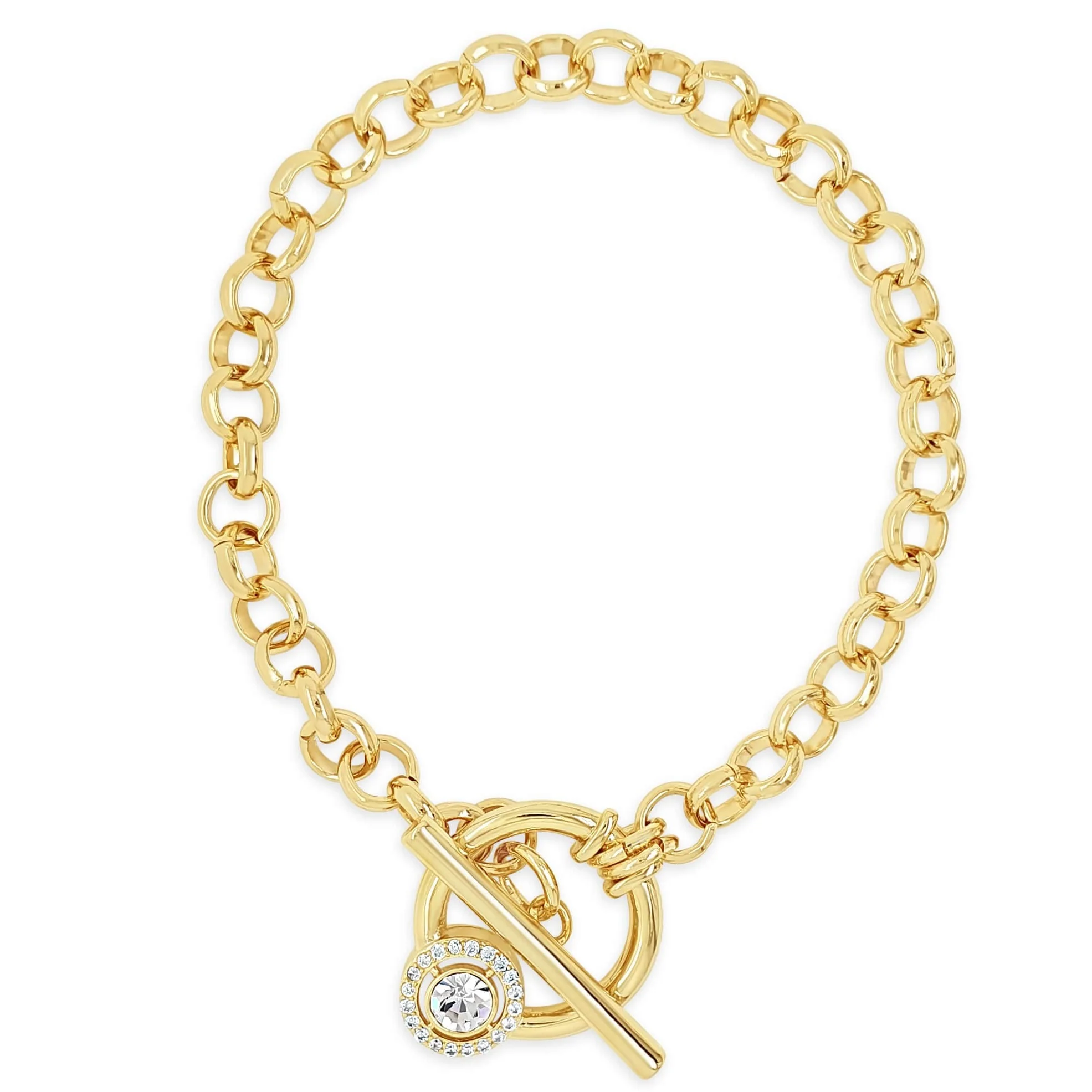 Absolute Gold Halo T Bar Bracelet