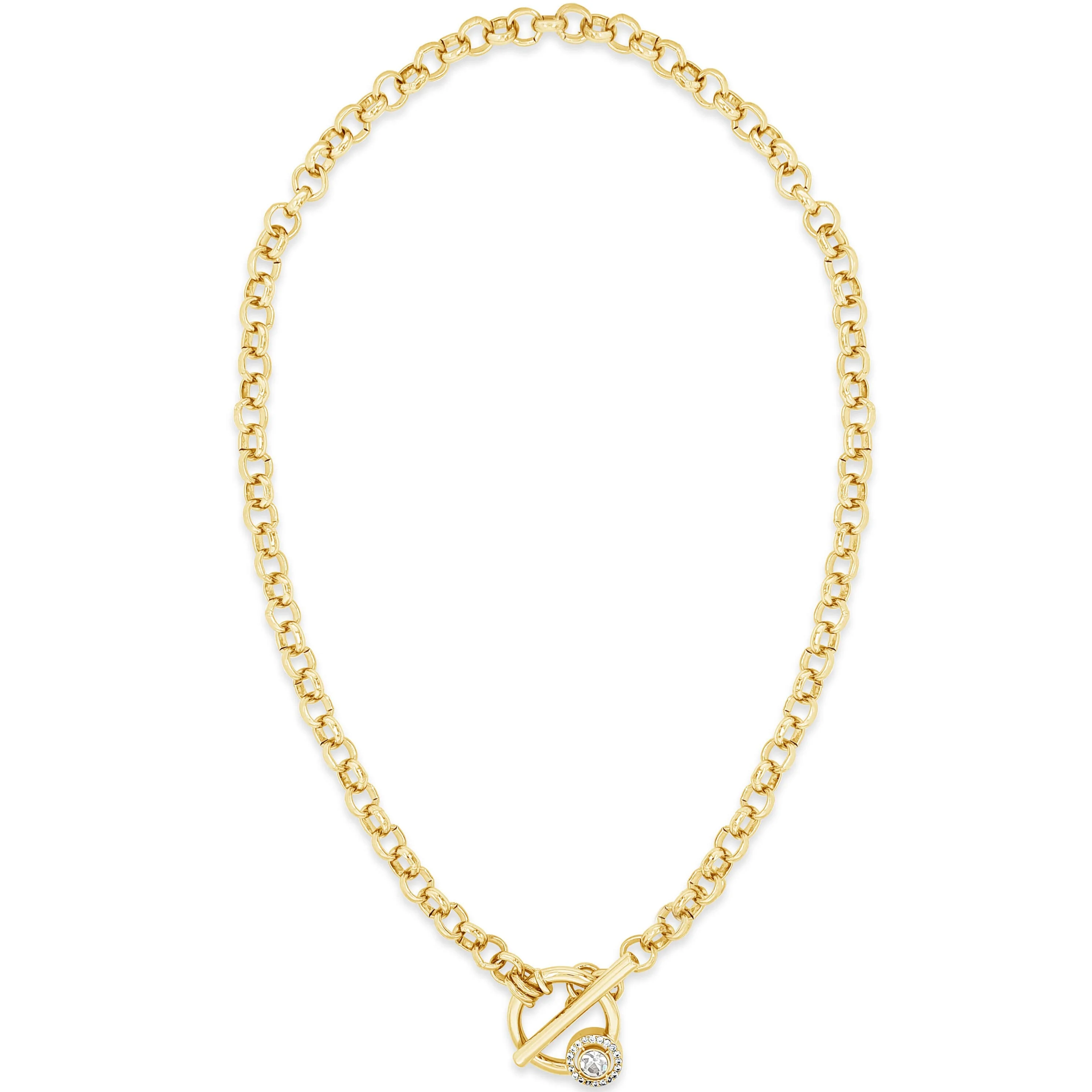 Absolute Gold Halo T Bar Necklace - Image 2