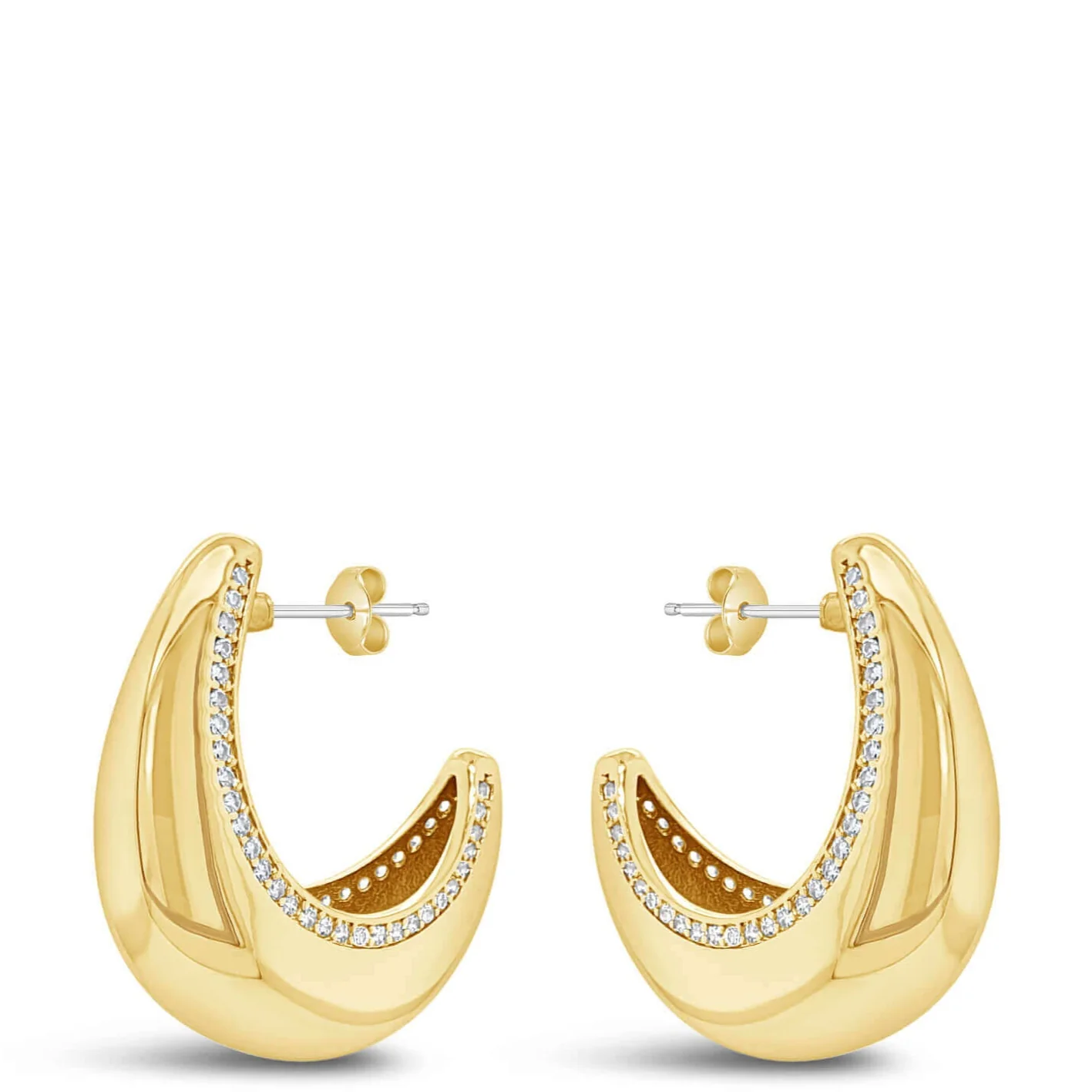 Absolute Gold Large Chubby Half Hoop Earrings