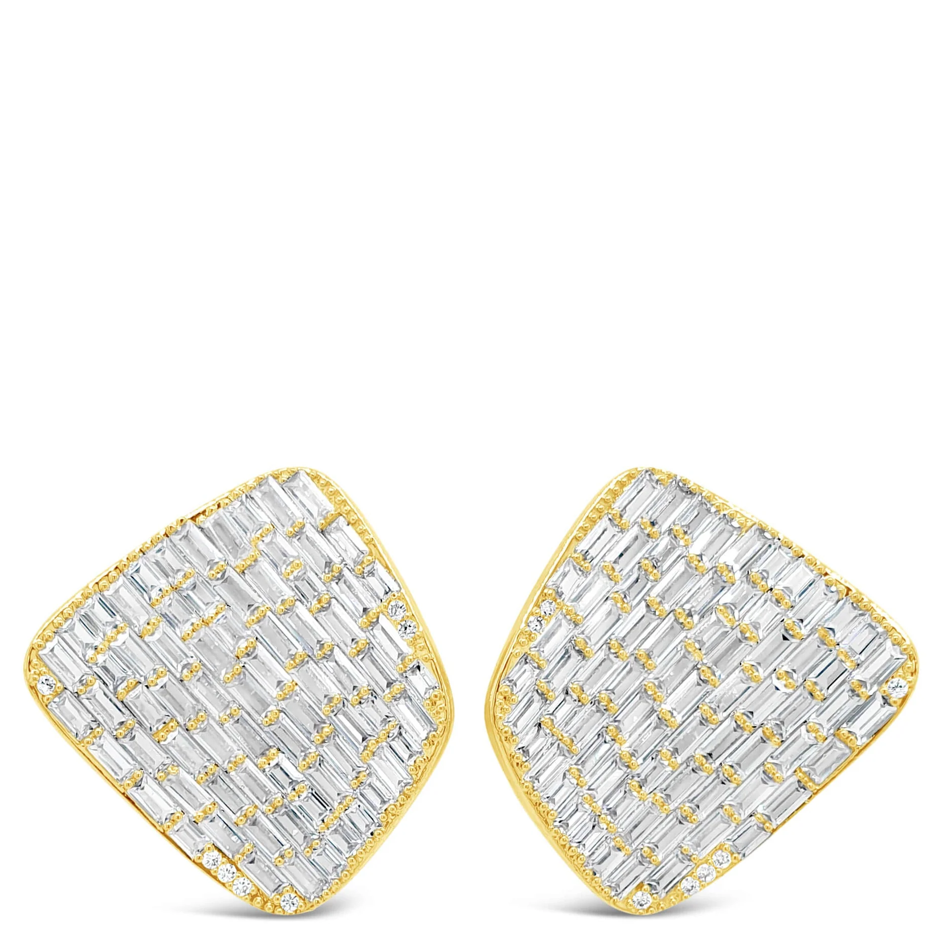 Absolute Gold Large Crystal Stud Earrings