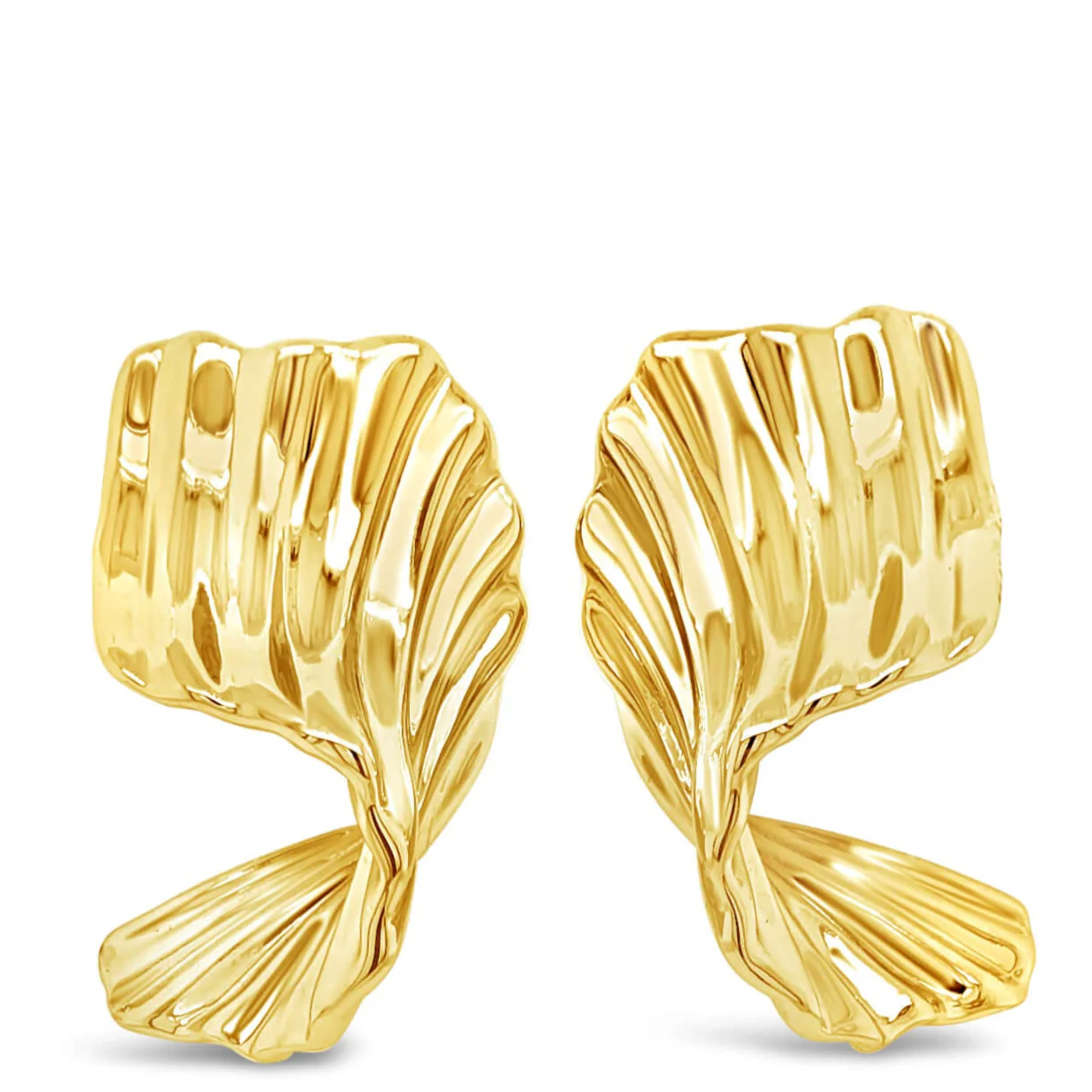 Absolute Gold Large Curve Stud Earrings
