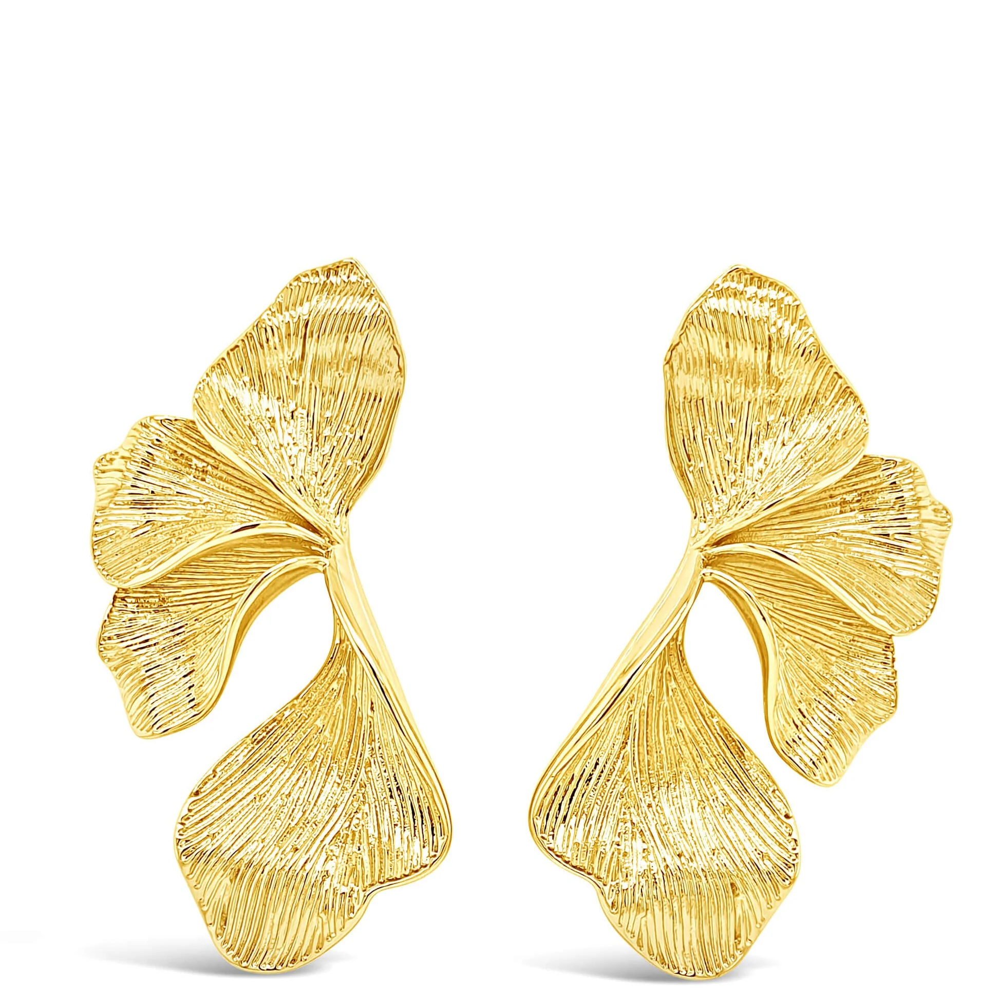 Absolute Gold Large Organic Petal Stud Earrings