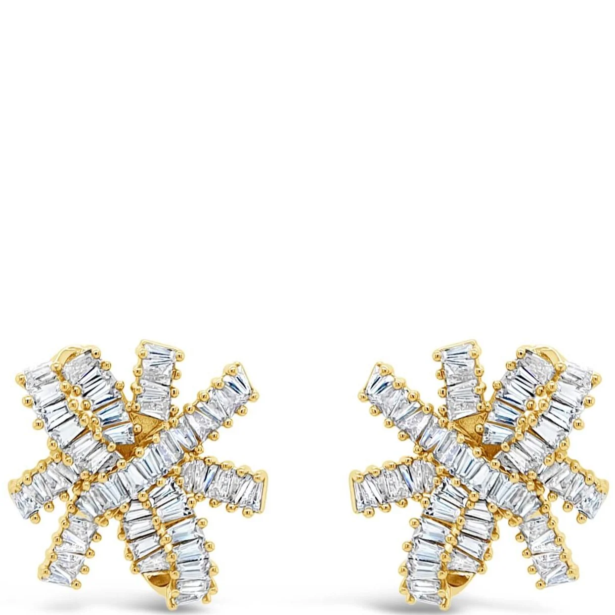 Absolute Gold Large Sparkly Bow Stud Earrings