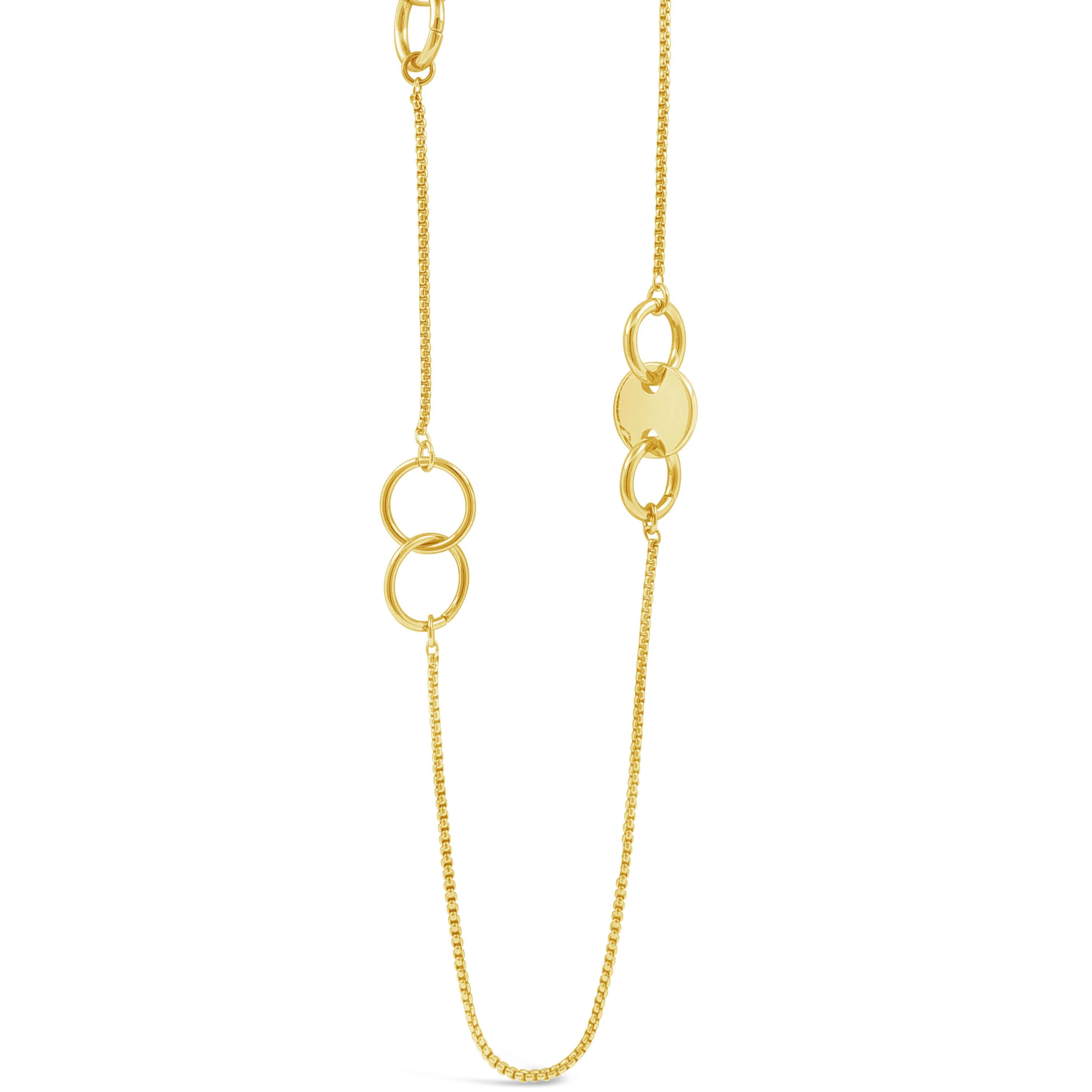 Absolute Gold Long Length Disc Necklace