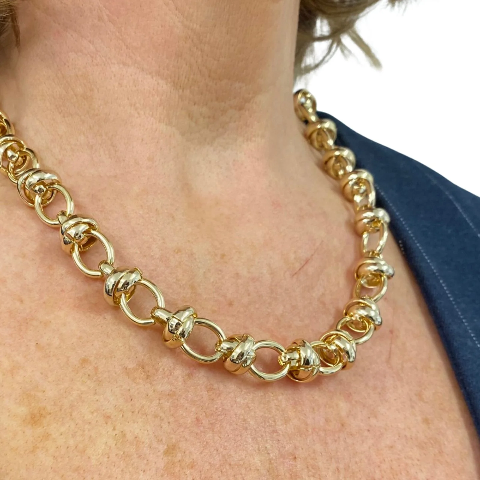 Absolute Gold Multi Chunky Link Necklace - Image 4