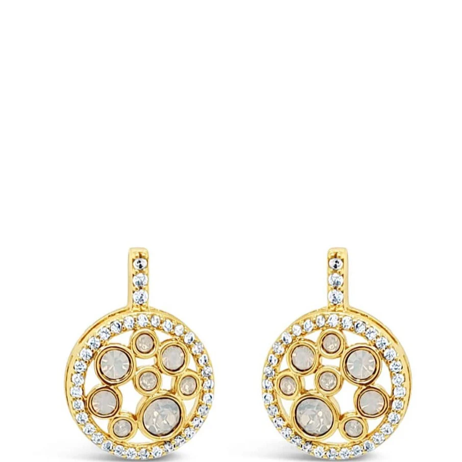 Absolute Gold & Opal Design Drop Earrings