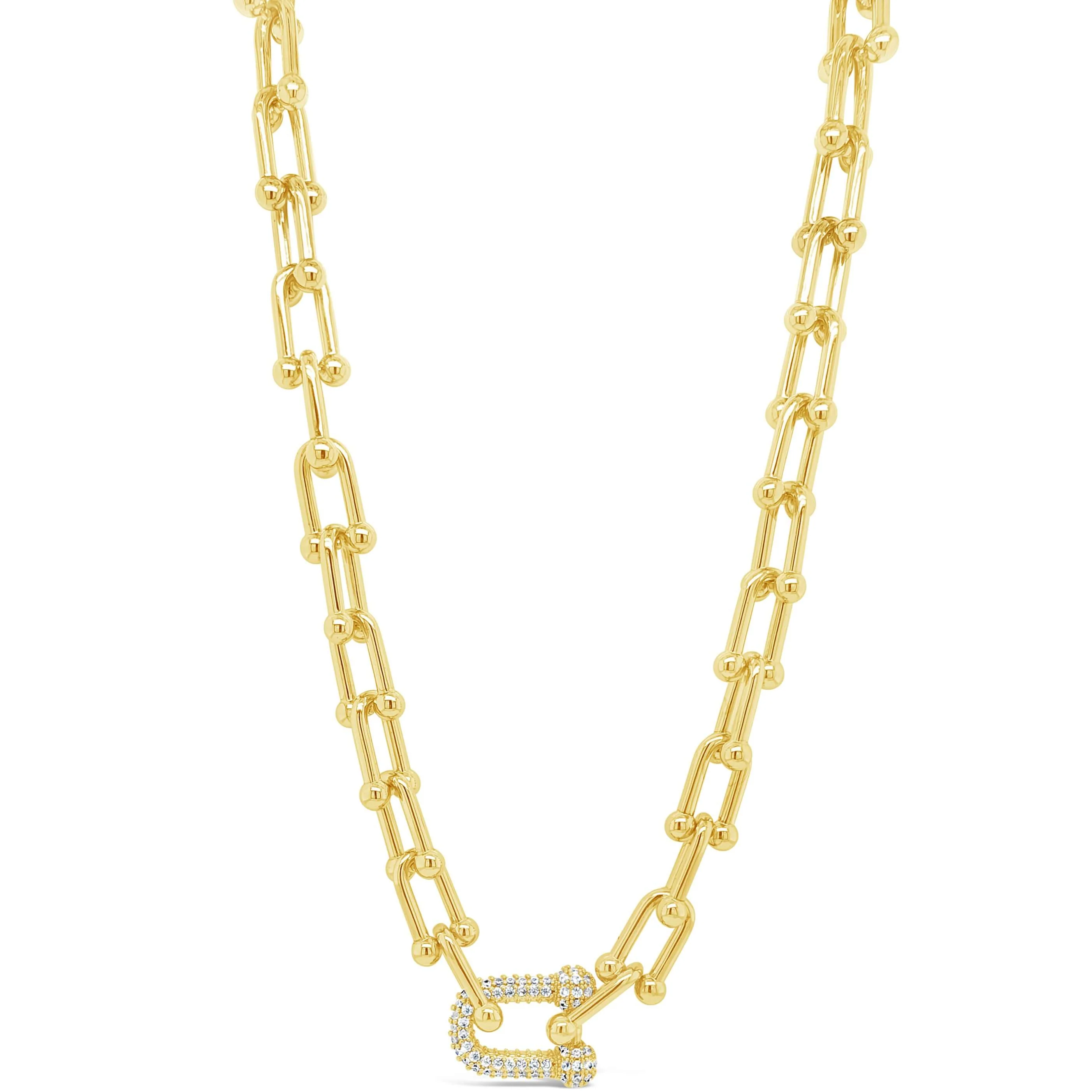 Absolute Gold Oval Chain Linked Necklace