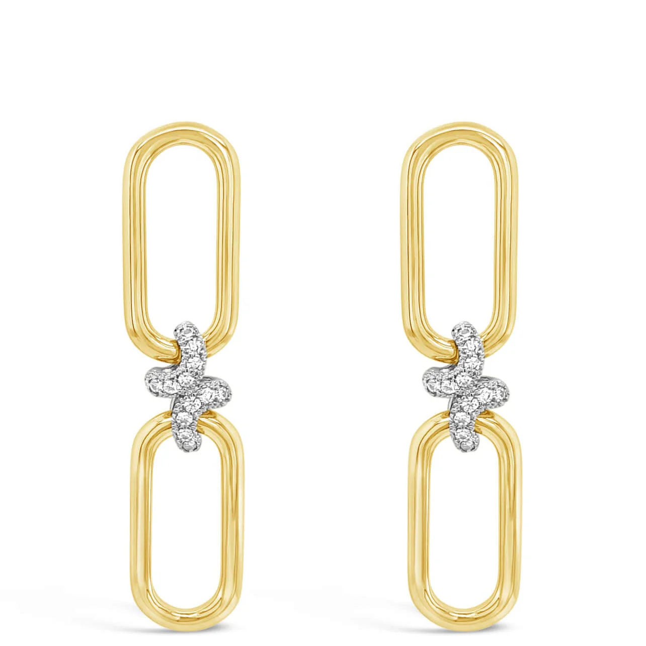 Absolute Gold Oval Drops Crystal Kiss Earrings