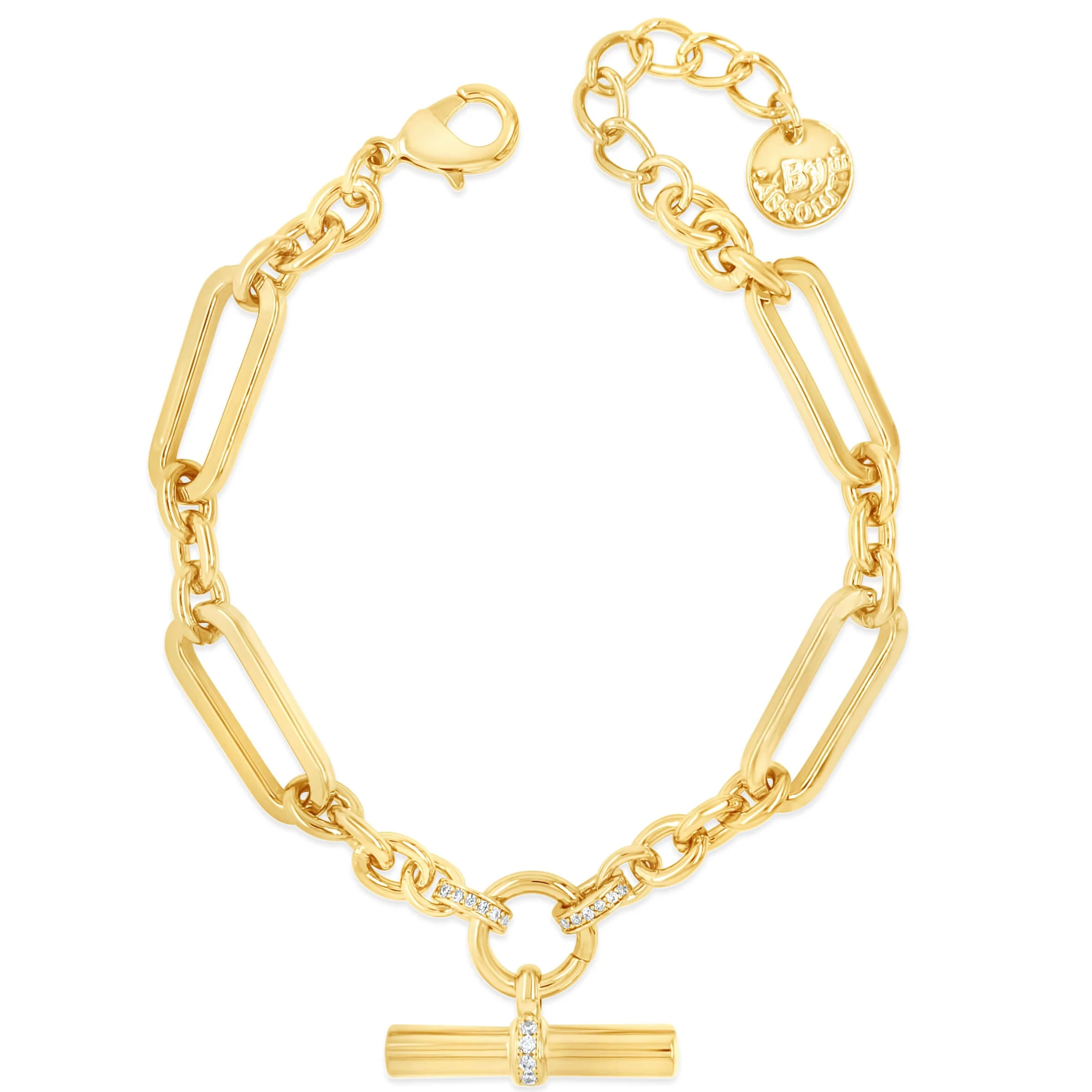 Absolute Gold Oval Link TBar Bracelet