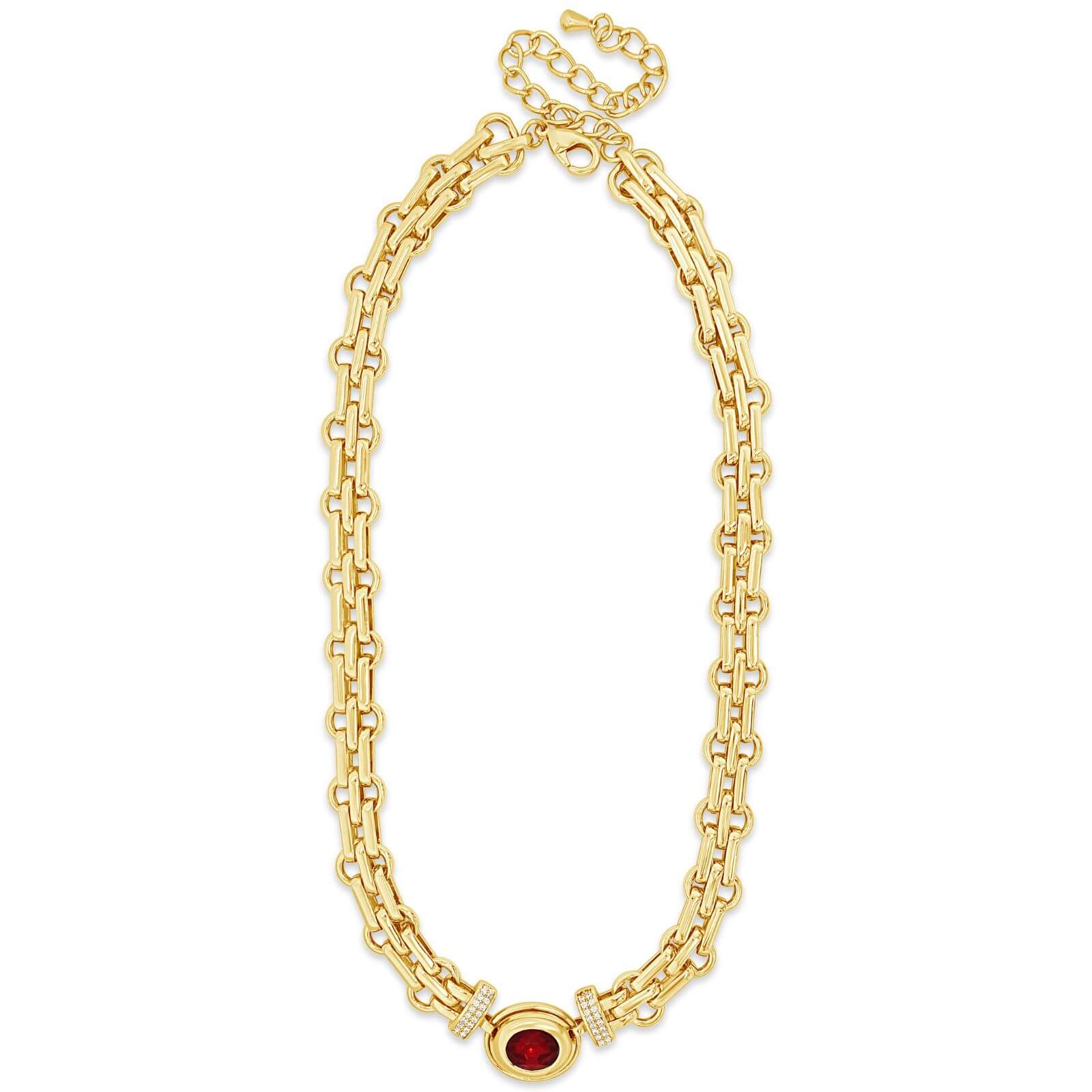 Absolute Gold Oval Pendant Necklace - Siam