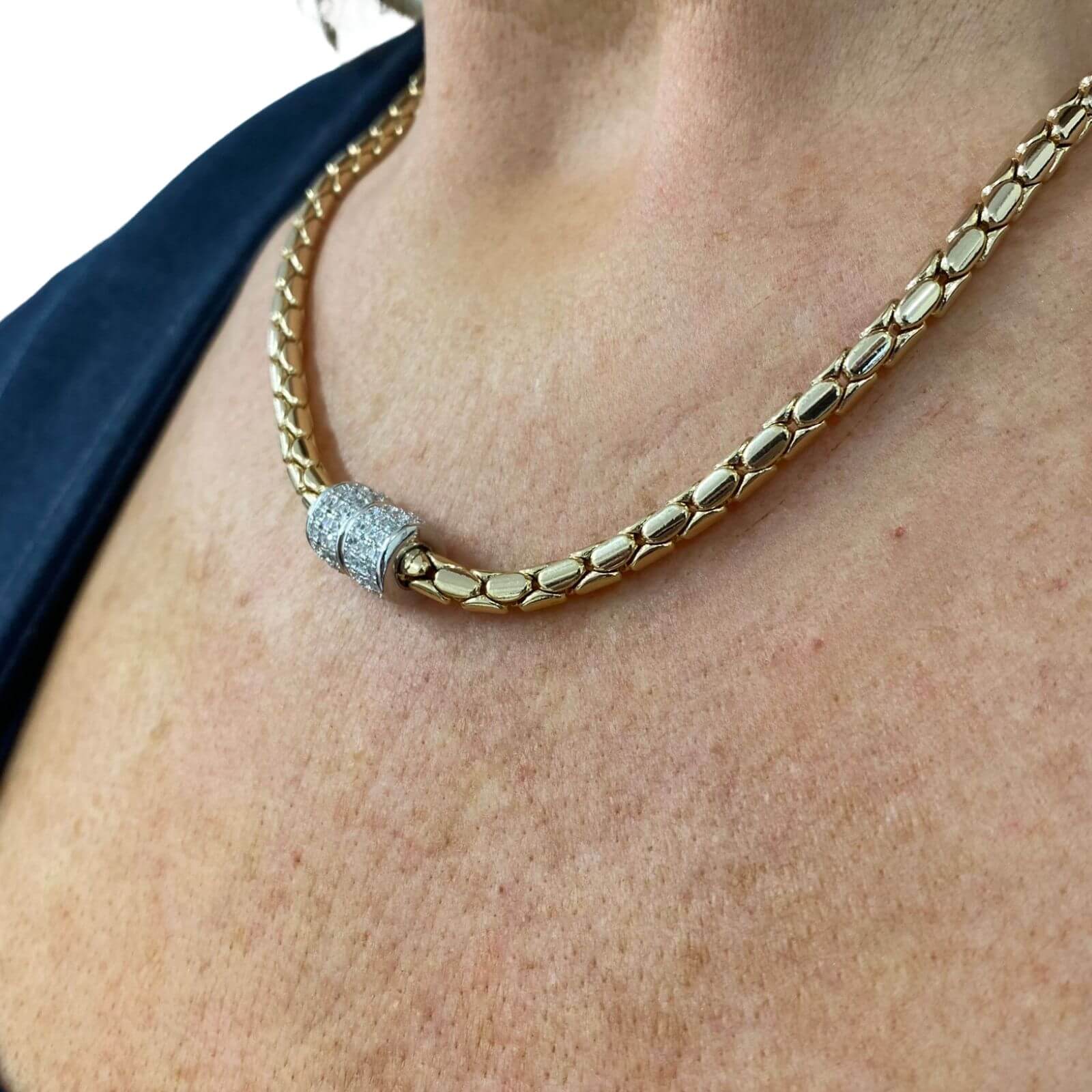 Absolute Gold Pave Crystal Magnetic Necklace - Image 2