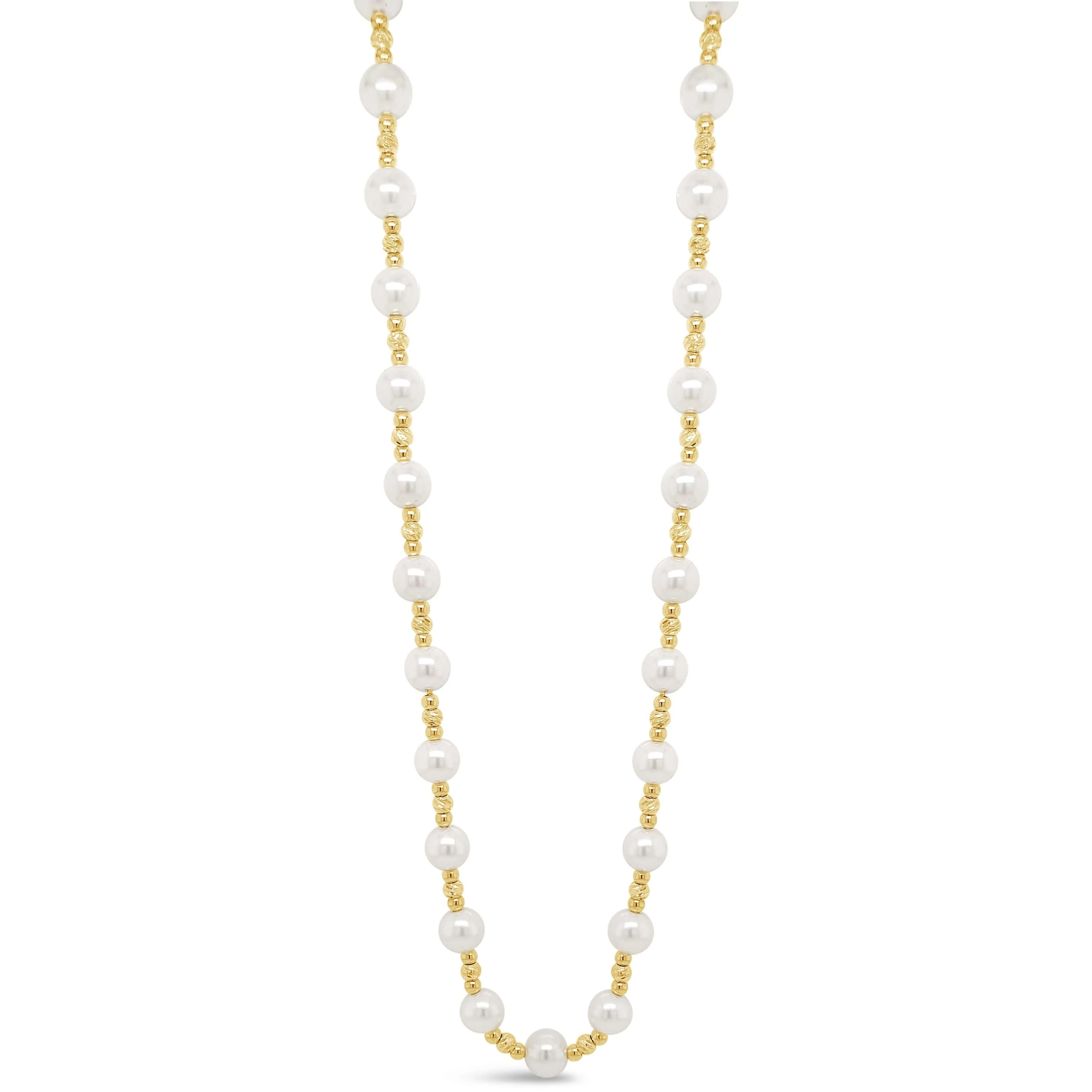 Absolute Gold & Pearl Dainty Bead Necklace