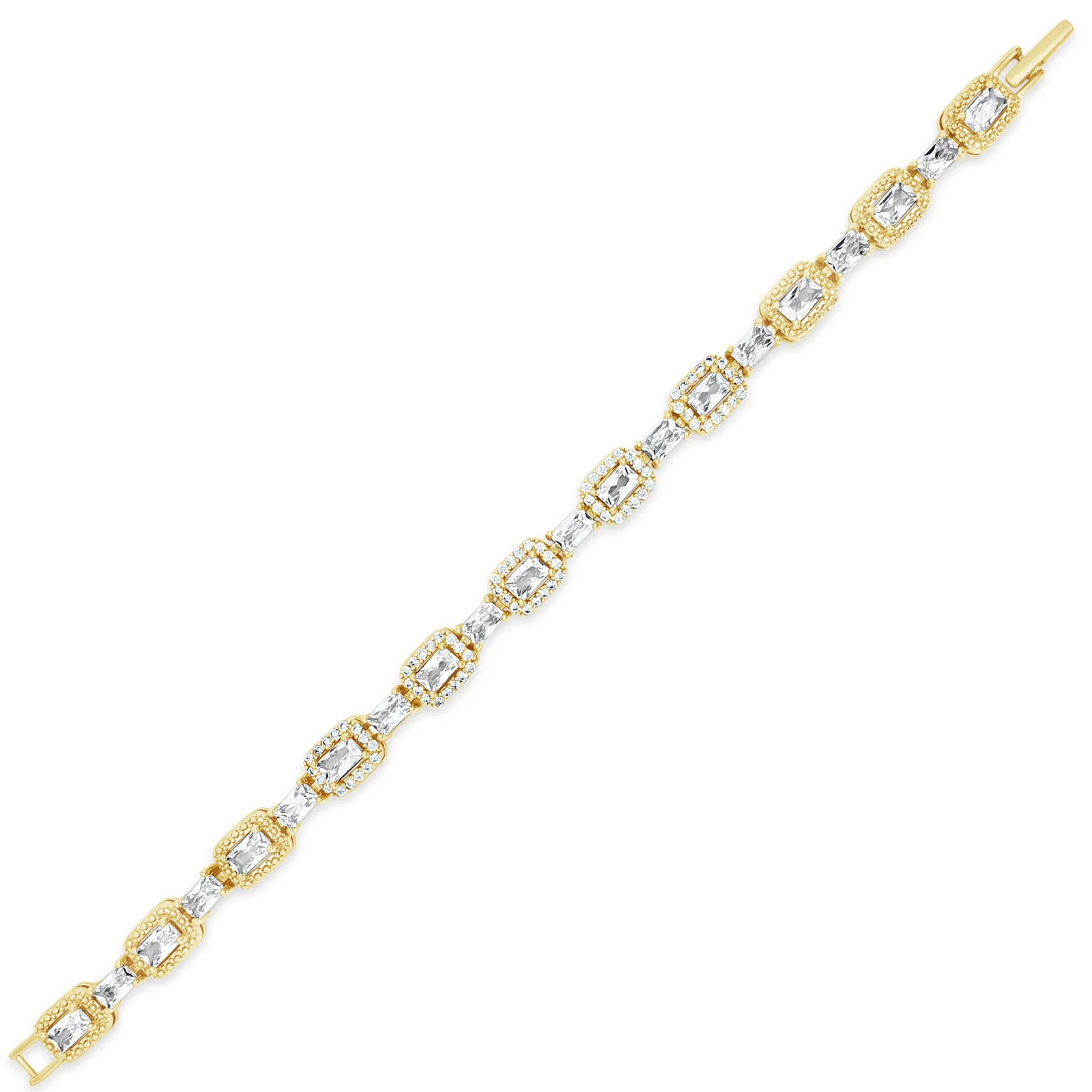 Absolute Gold Rectangle Clear Crystal Bracelet