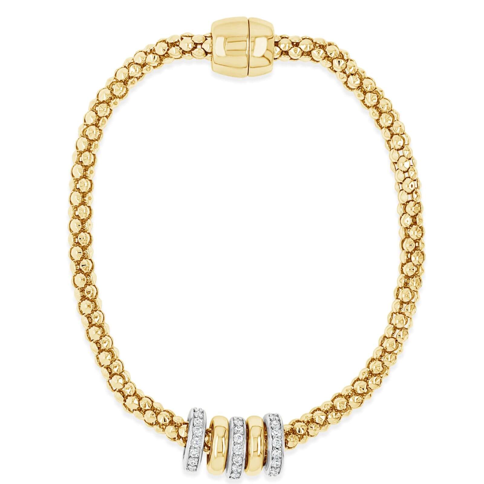Absolute Gold Round Link Crystal Rings Magnetic Bracelet