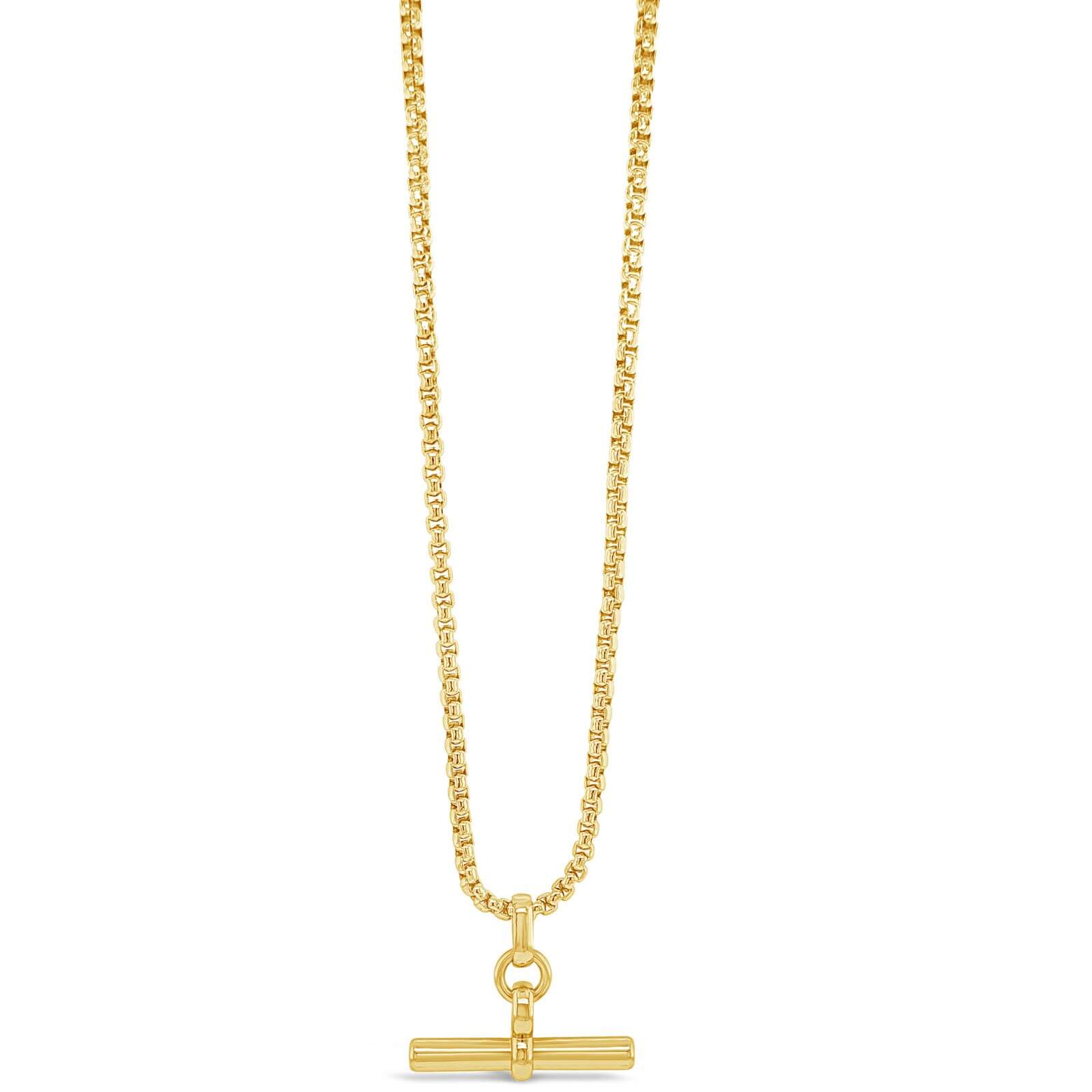 Absolute Gold Round Link TBar Necklace