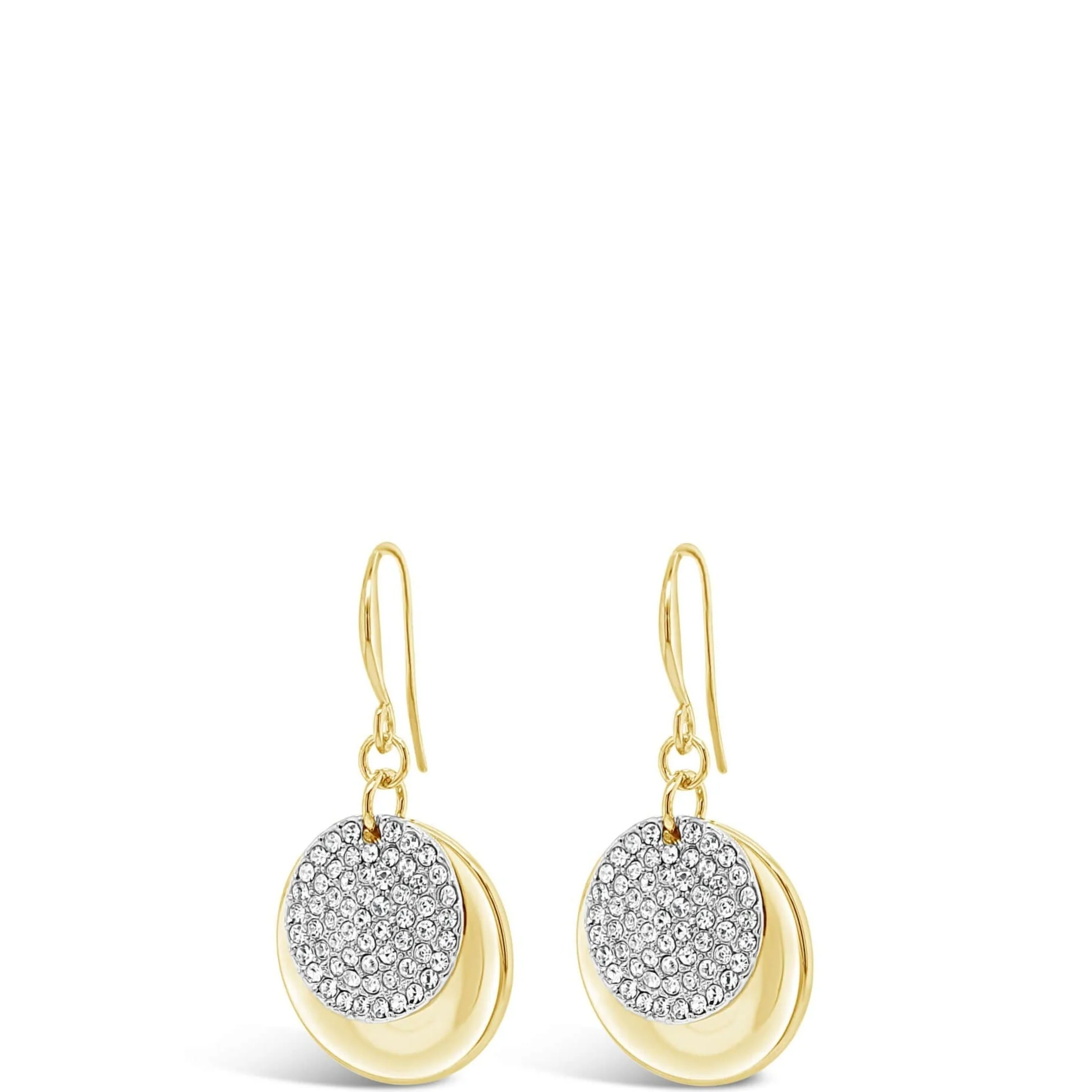 Absolute Gold & Silver Drop Disc Earrings
