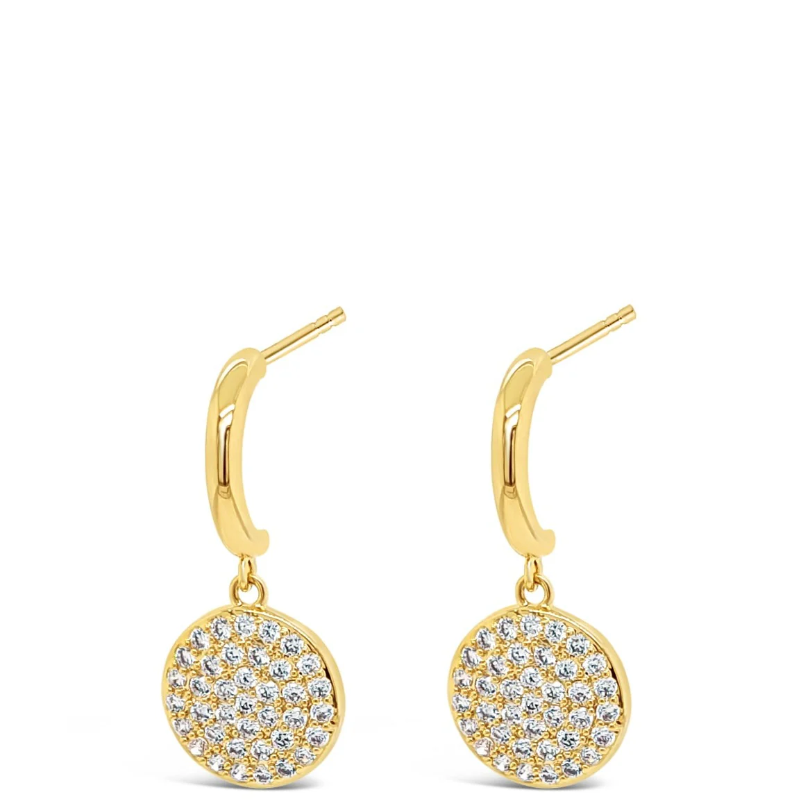 Absolute Gold Sparkle Disc Drop Earrings