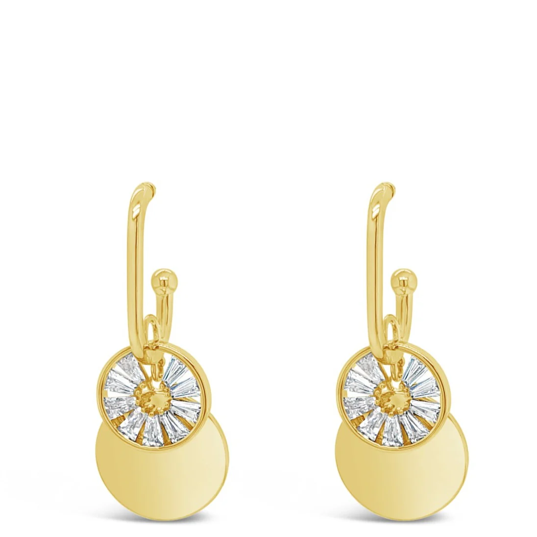Absolute Gold Sparkle Entwined Disc Drop Earrings