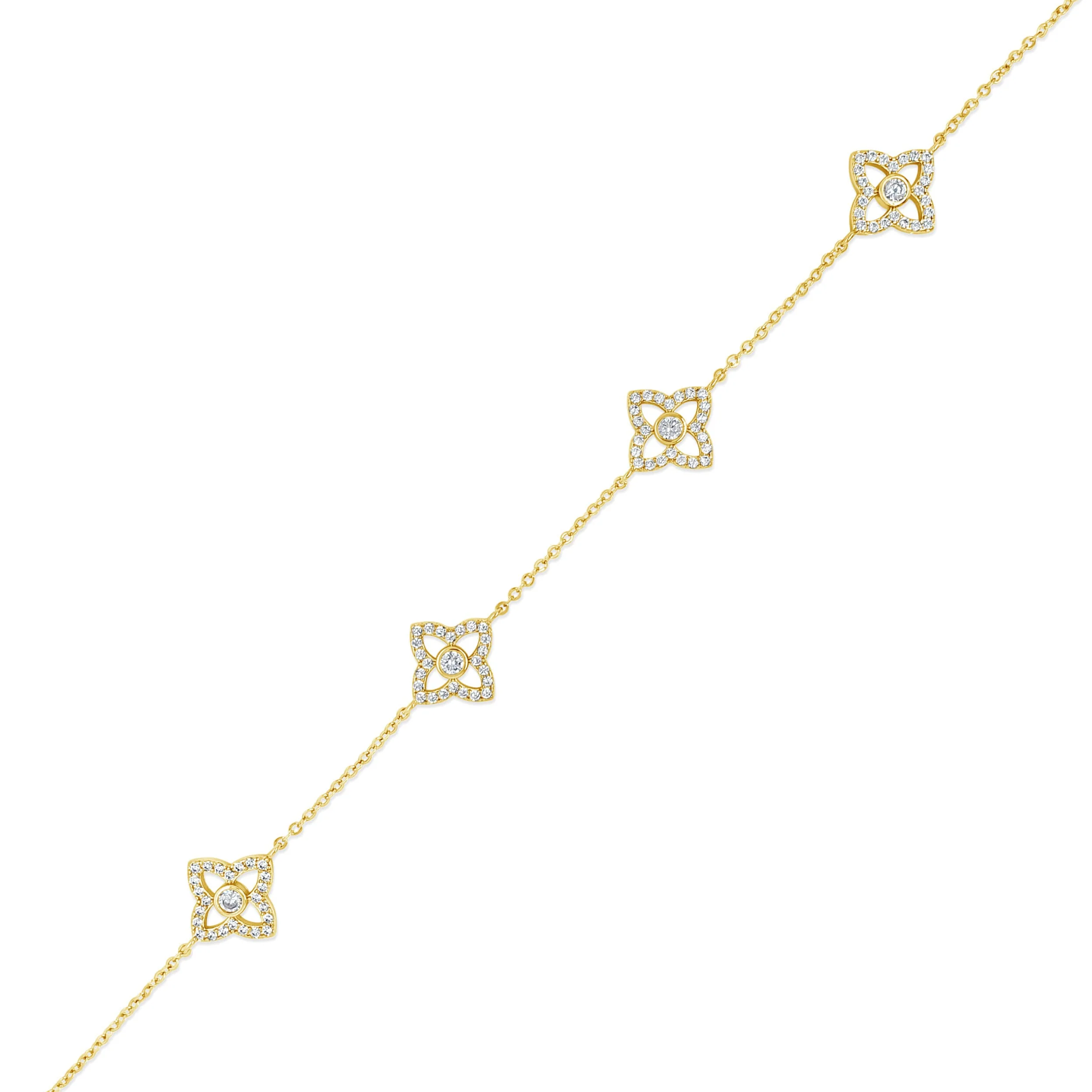 Absolute Gold Sparkly Clover Dainty Bracelet