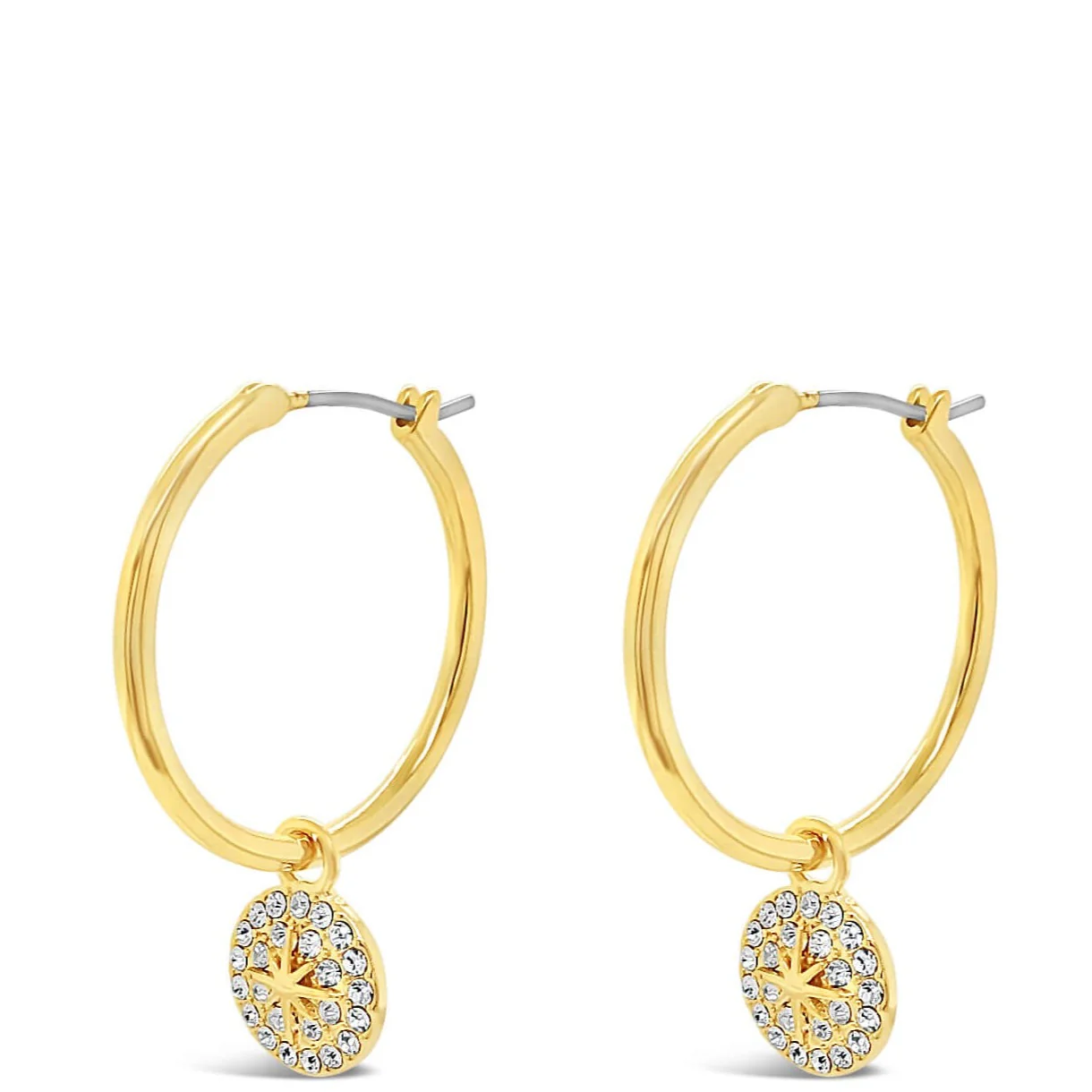 Absolute Gold Star Charm Hoop Earrings