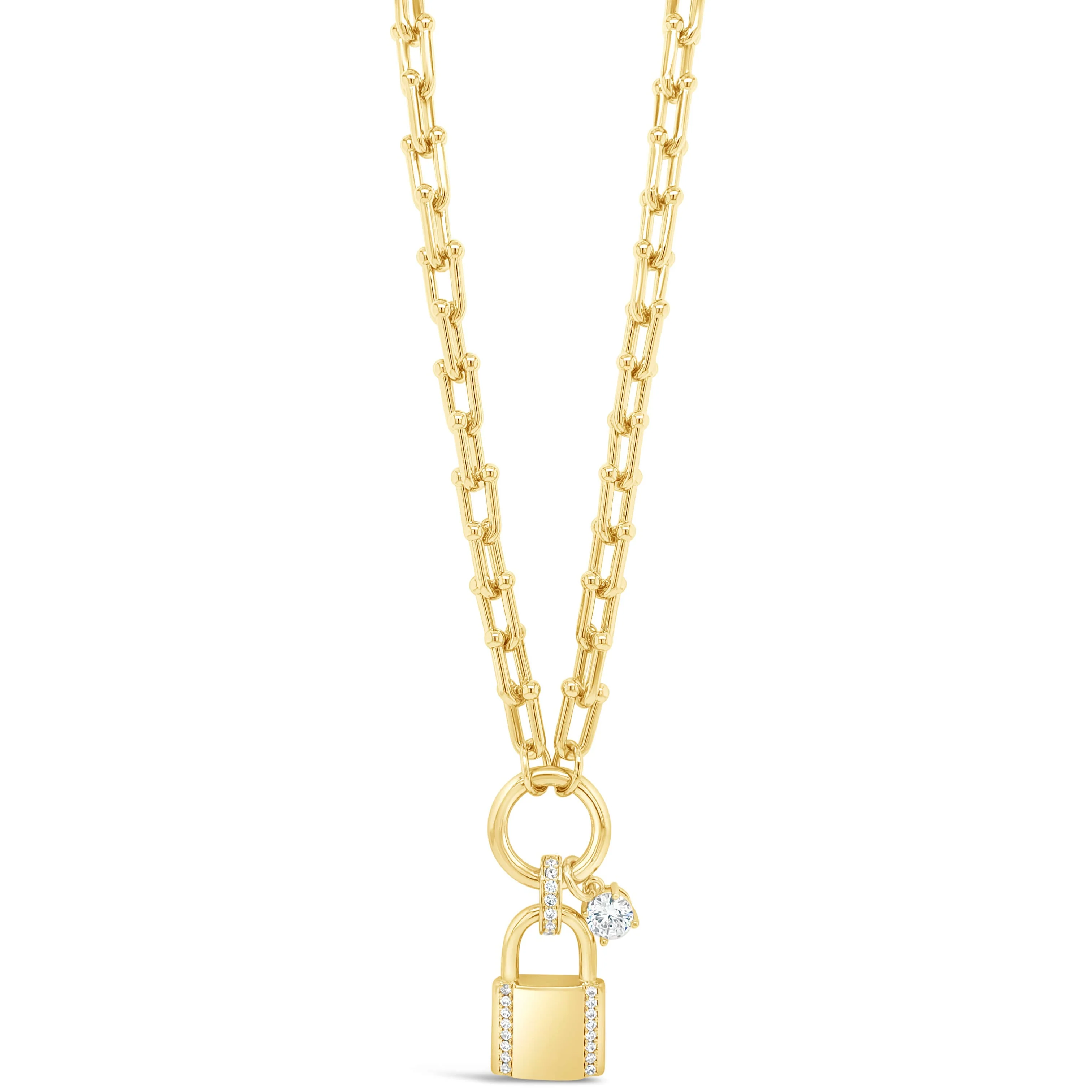 Absolute Gold U Link Padlock Necklace