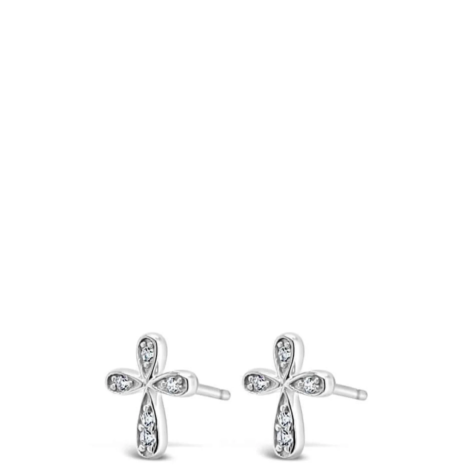 Absolute Kids Silver Cross Earrings