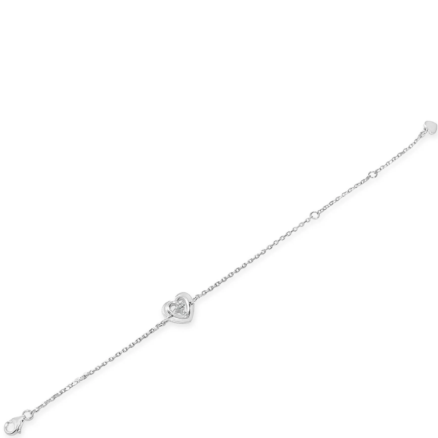 Absolute Kids Silver Cross Heart Bracelet