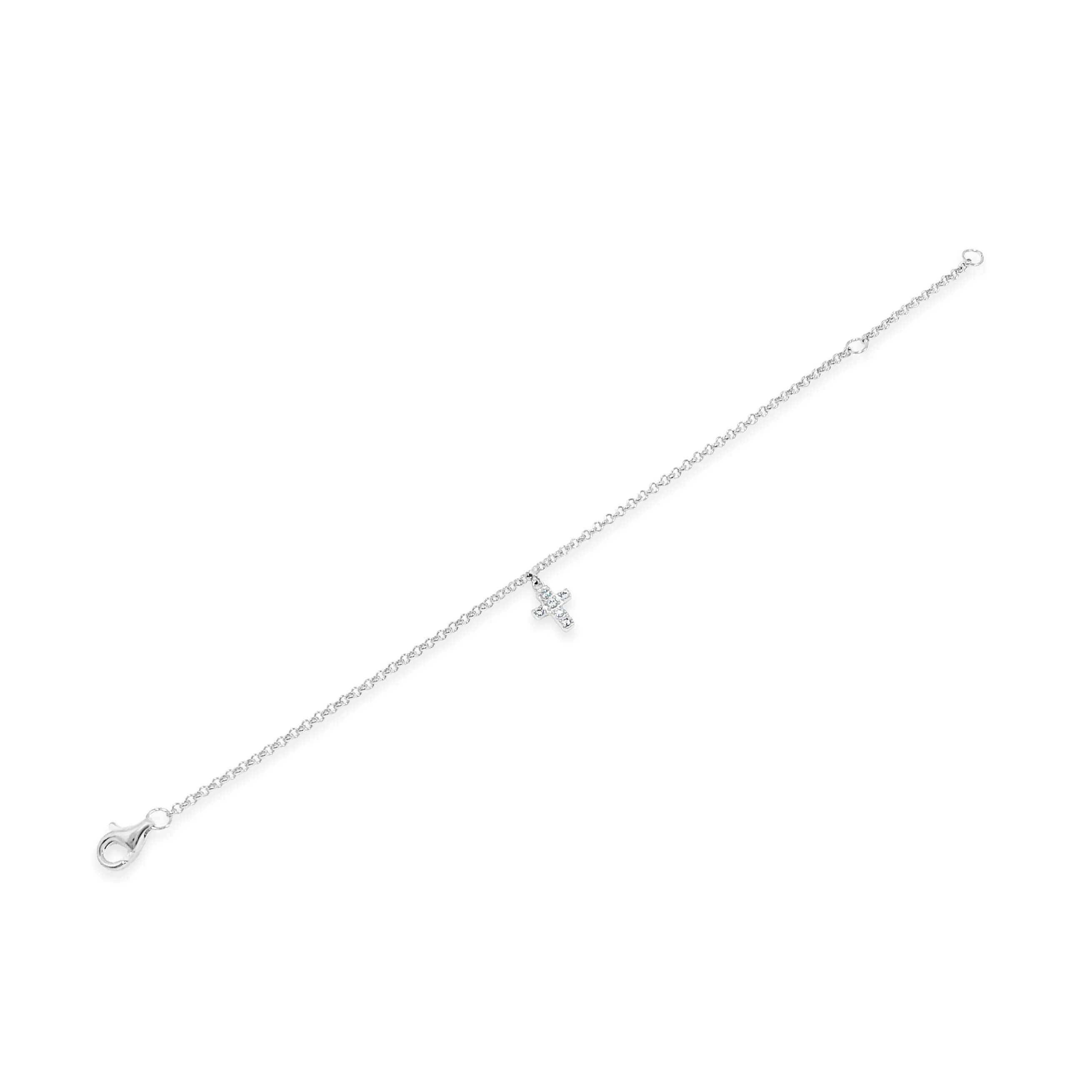 Absolute Kids Silver Crystal Cross Bracelet - Image 2