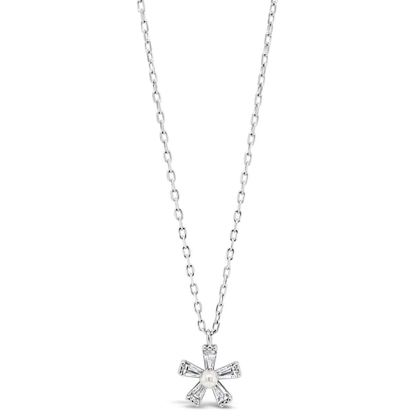 Absolute Kids Silver Flower Design with Pearl Centre Necklace