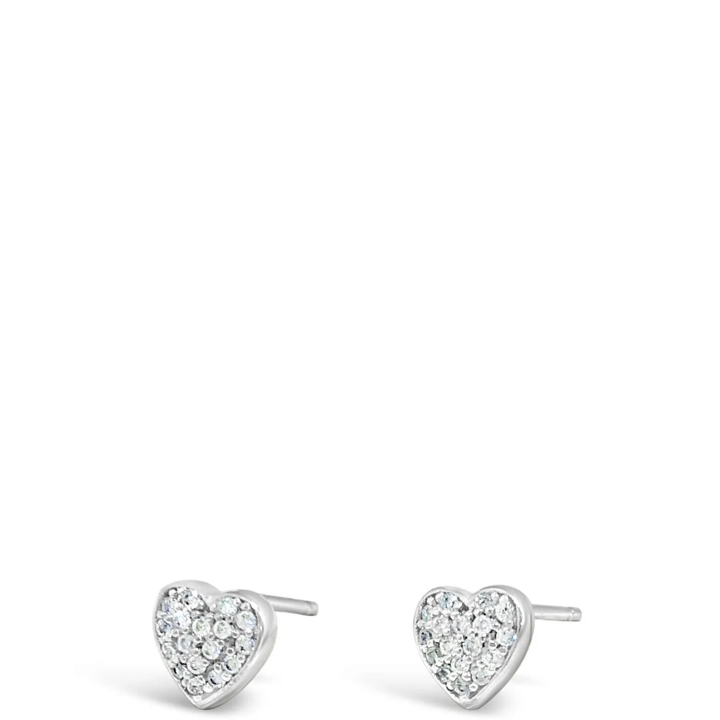 Absolute Kids Sterling Silver Small Crystal Heart Earrings